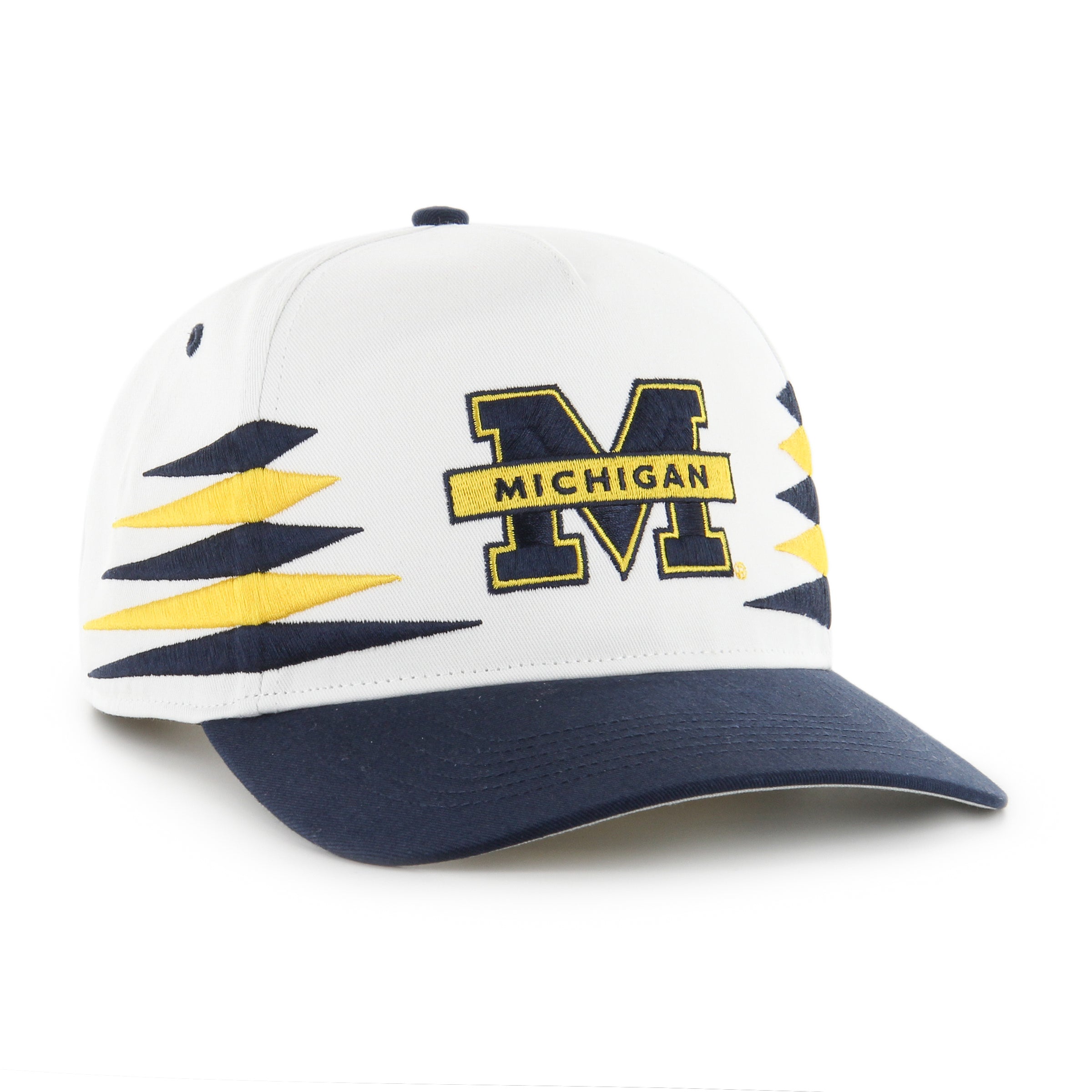 Michigan Wolverines NCAA 47 Brand Men's White Diamond Hitch Snapback Hat