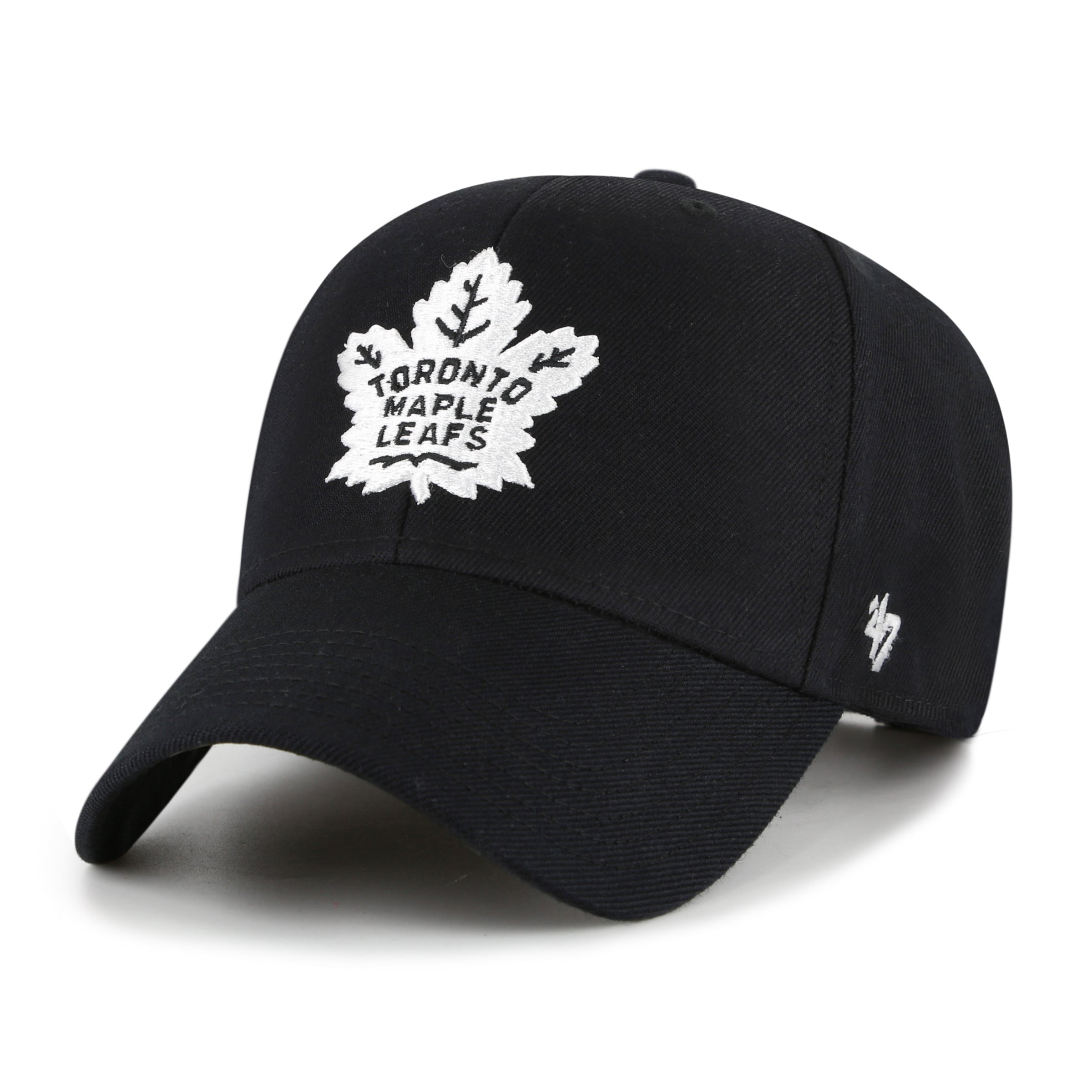 Toronto Maple Leafs NHL 47 Brand Men's Black White MVP Sure Shot Snapback