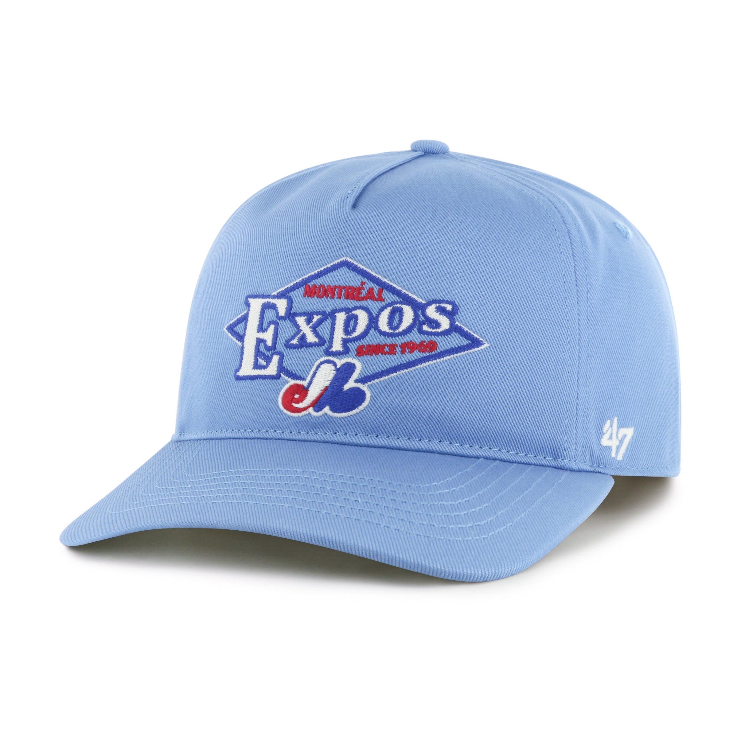 Montreal Expos MLB 47 Brand Men's Light Blue Golden Diamond Hitch Snapback Hat