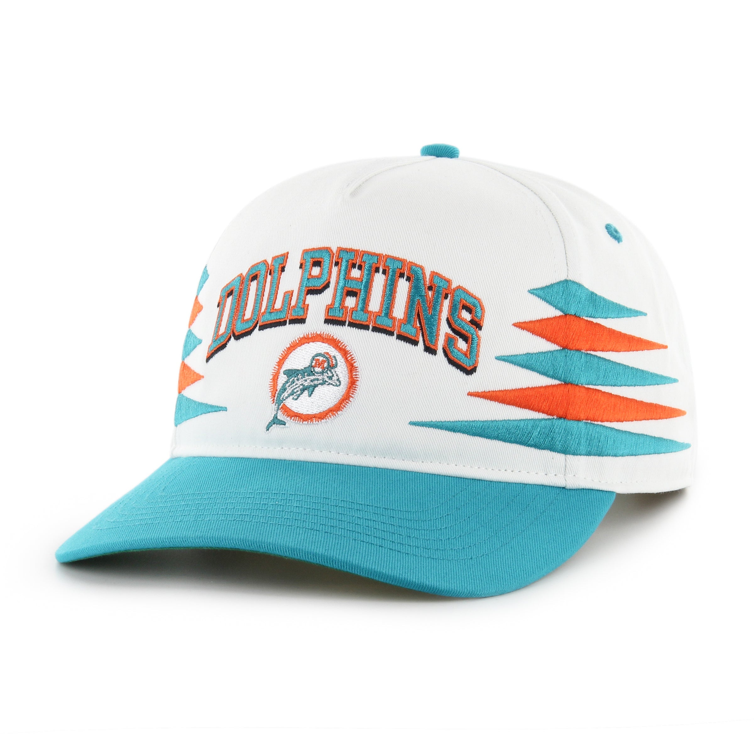 Miami Dolphins NFL 47 Brand Men's White Diamond Hitch Snapback Hat