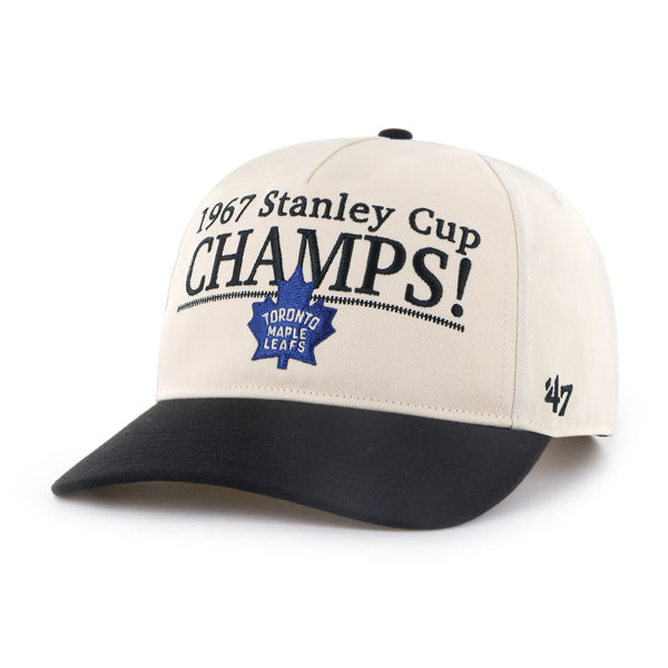 Toronto Maple Leafs NHL 47 Brand Men's Beige Black Tabloid Hitch RF Snapback