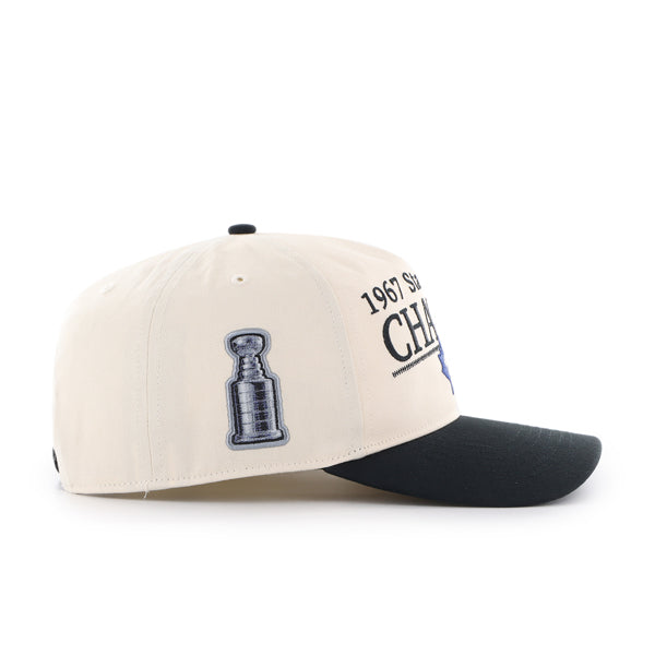 Toronto Maple Leafs NHL 47 Brand Men's Beige Black Tabloid Hitch RF Snapback