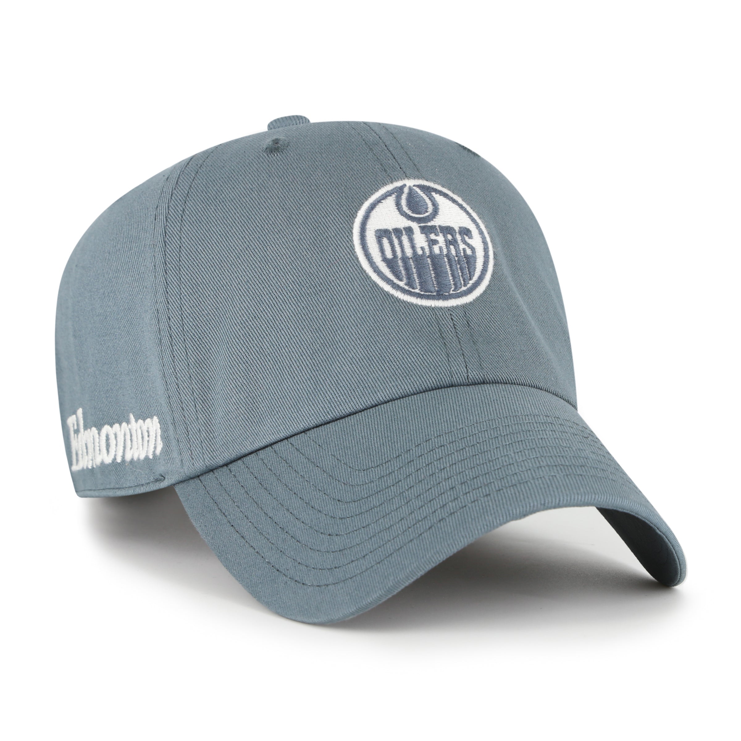 Edmonton Oilers NHL 47 Brand Men's Grey Foundation Clean Up Adjustable Hat