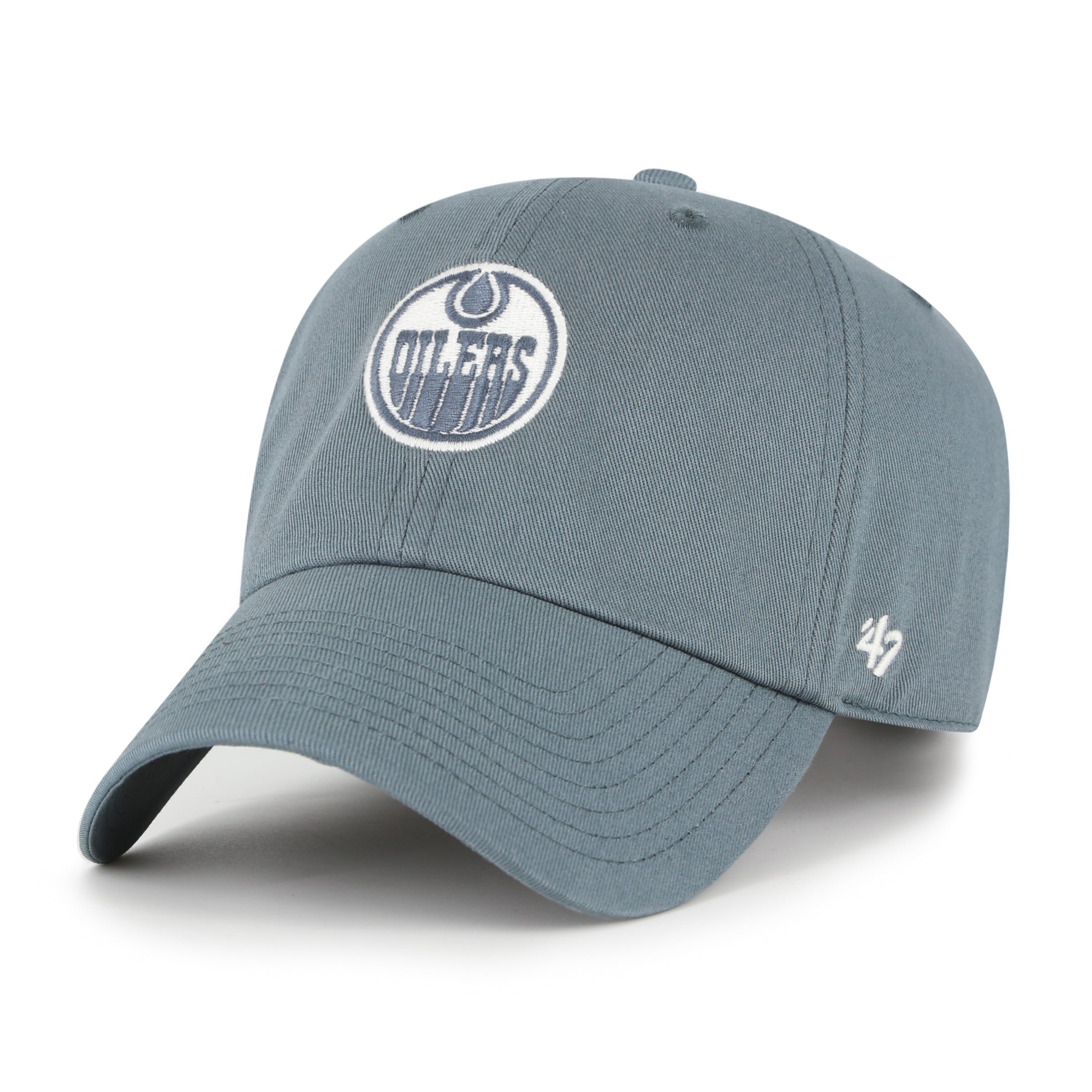 Edmonton Oilers NHL 47 Brand Men's Grey Foundation Clean Up Adjustable Hat