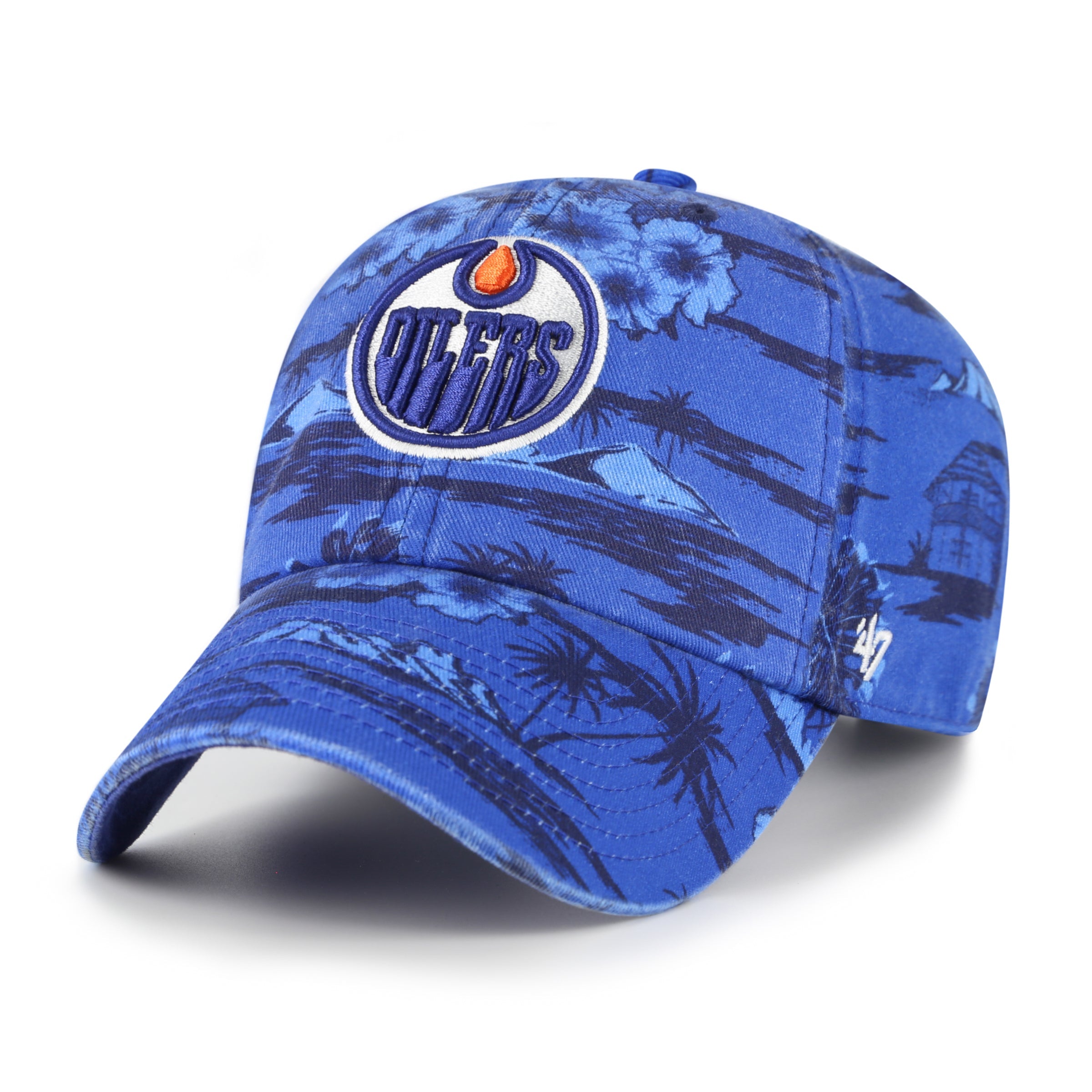 Edmonton Oilers NHL 47 Brand Men's Navy Fiji Clean Up Adjustable Hat