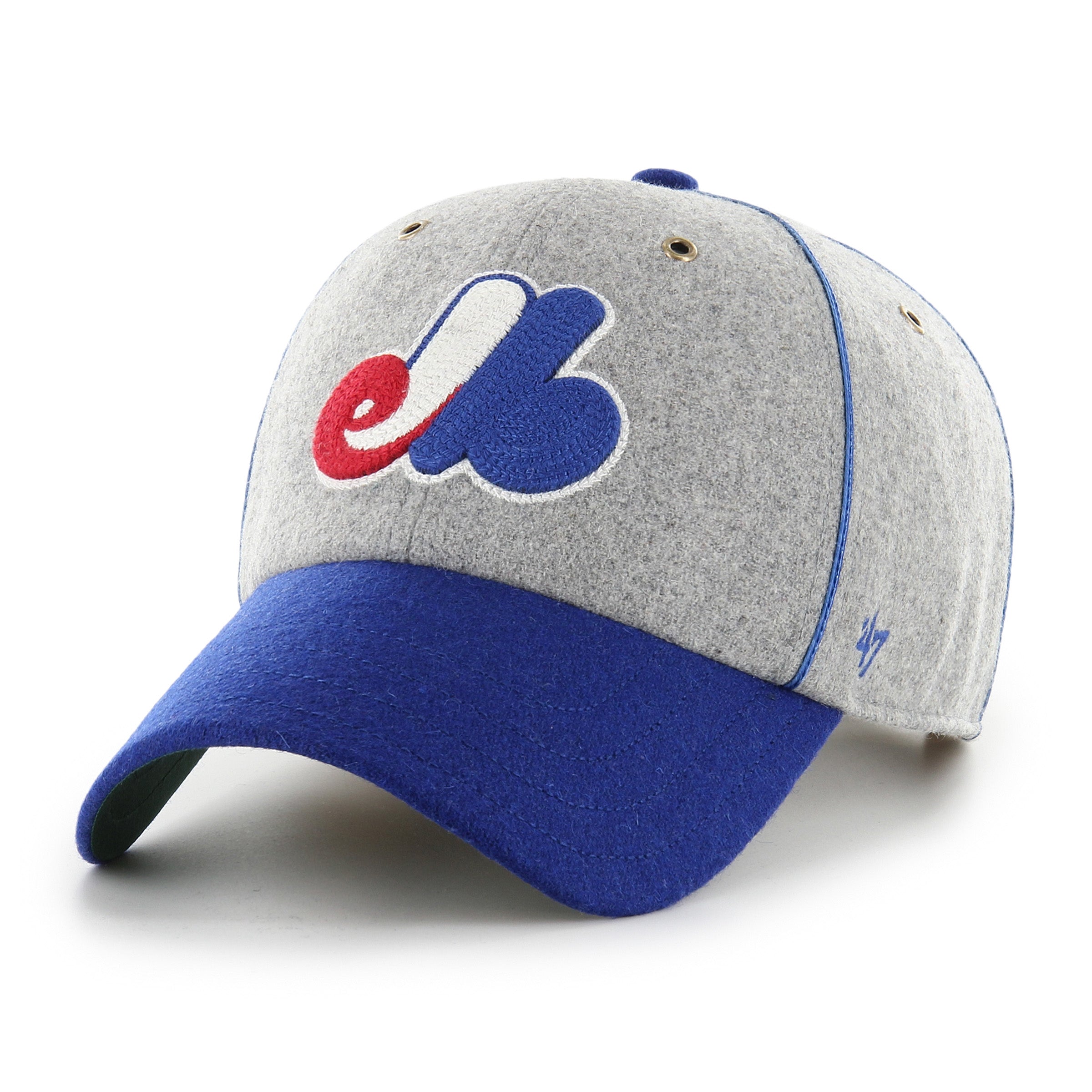Montreal Expos MLB 47 Brand Men's Grey Felt Brocke Clean Up Adjustable Hat
