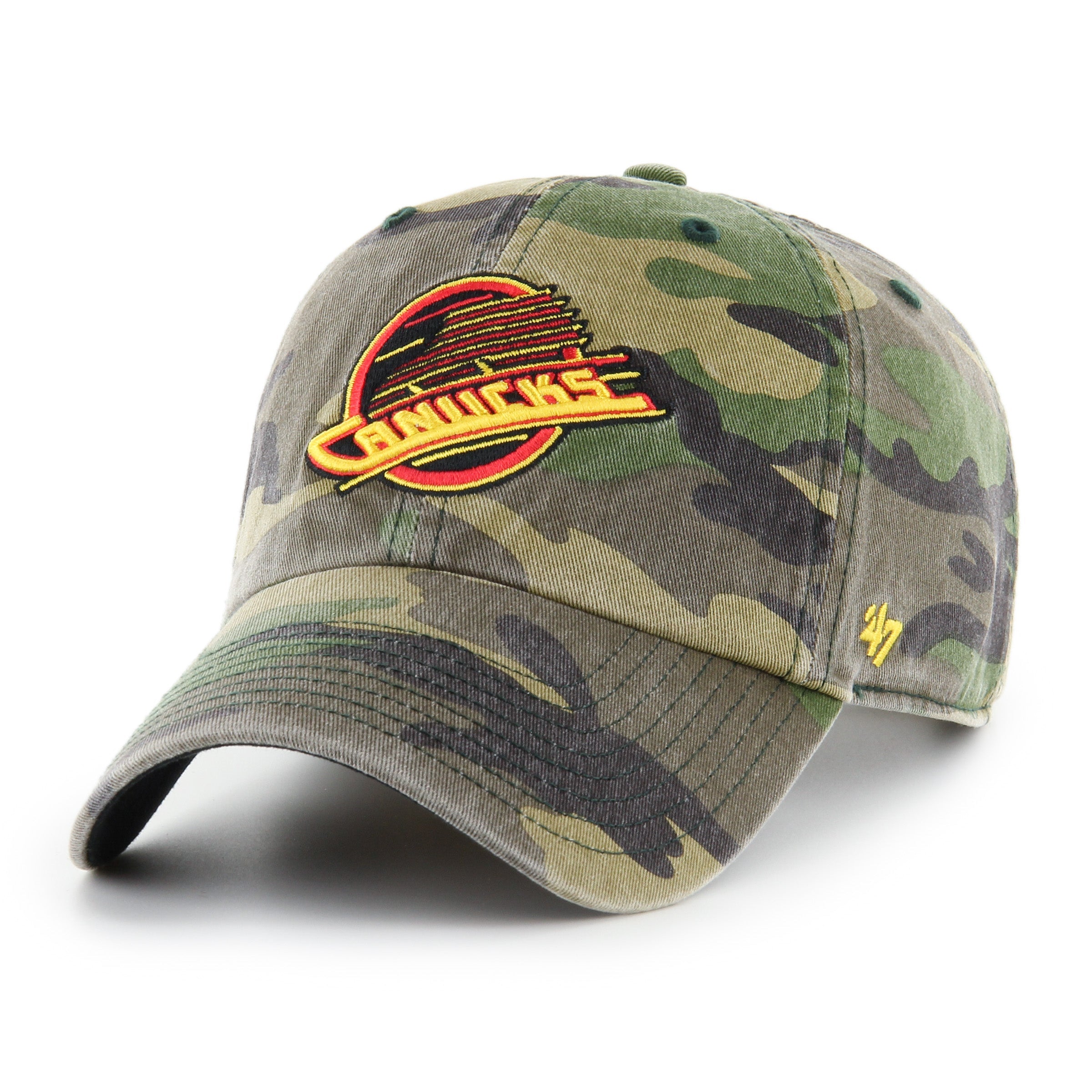 Vancouver Canucks NHL 47 Brand Men's Camo Clean up Adjustable Hat