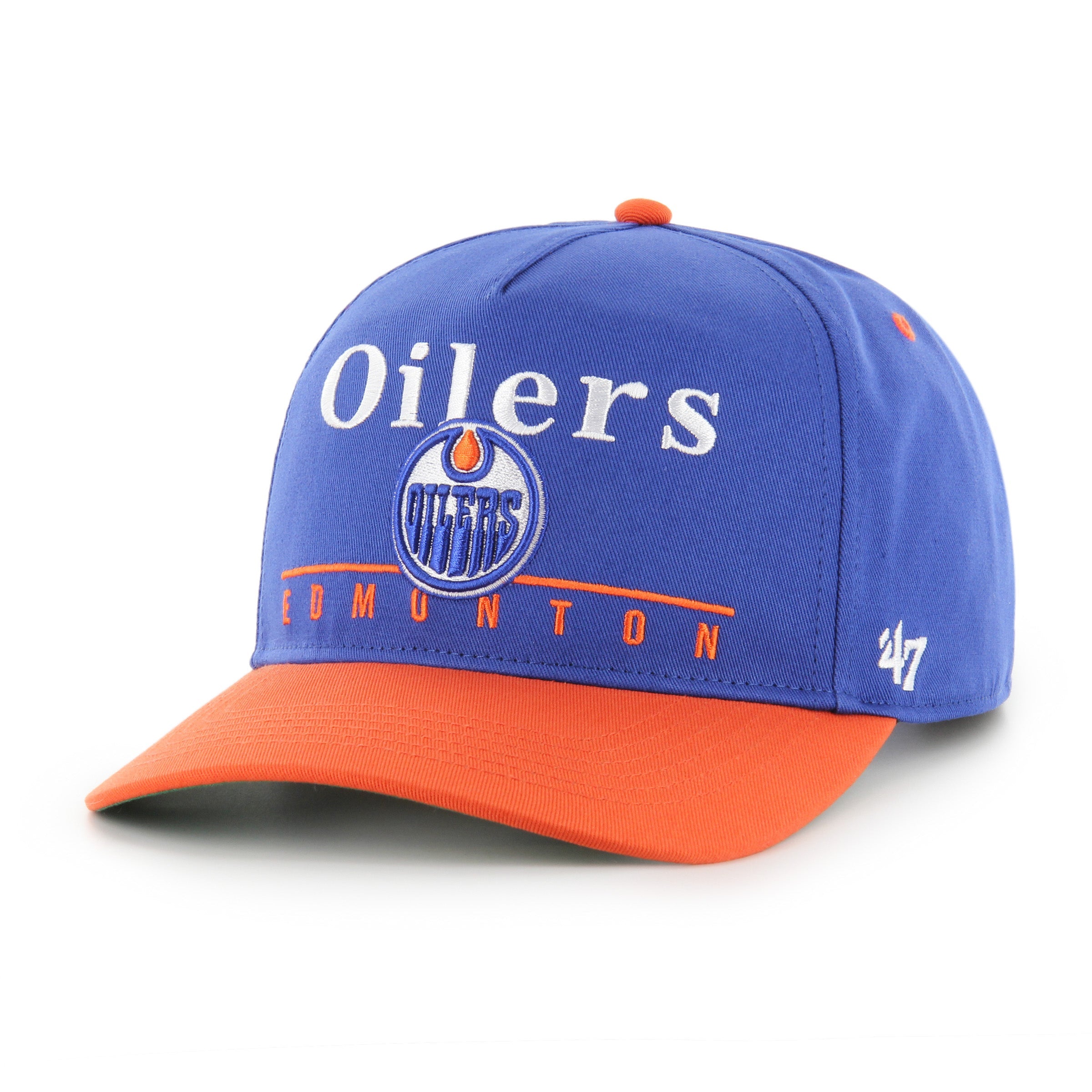 Edmonton Oilers NHL 47 Brand Men's Royal/Orange Super Hitch Snapback Hat