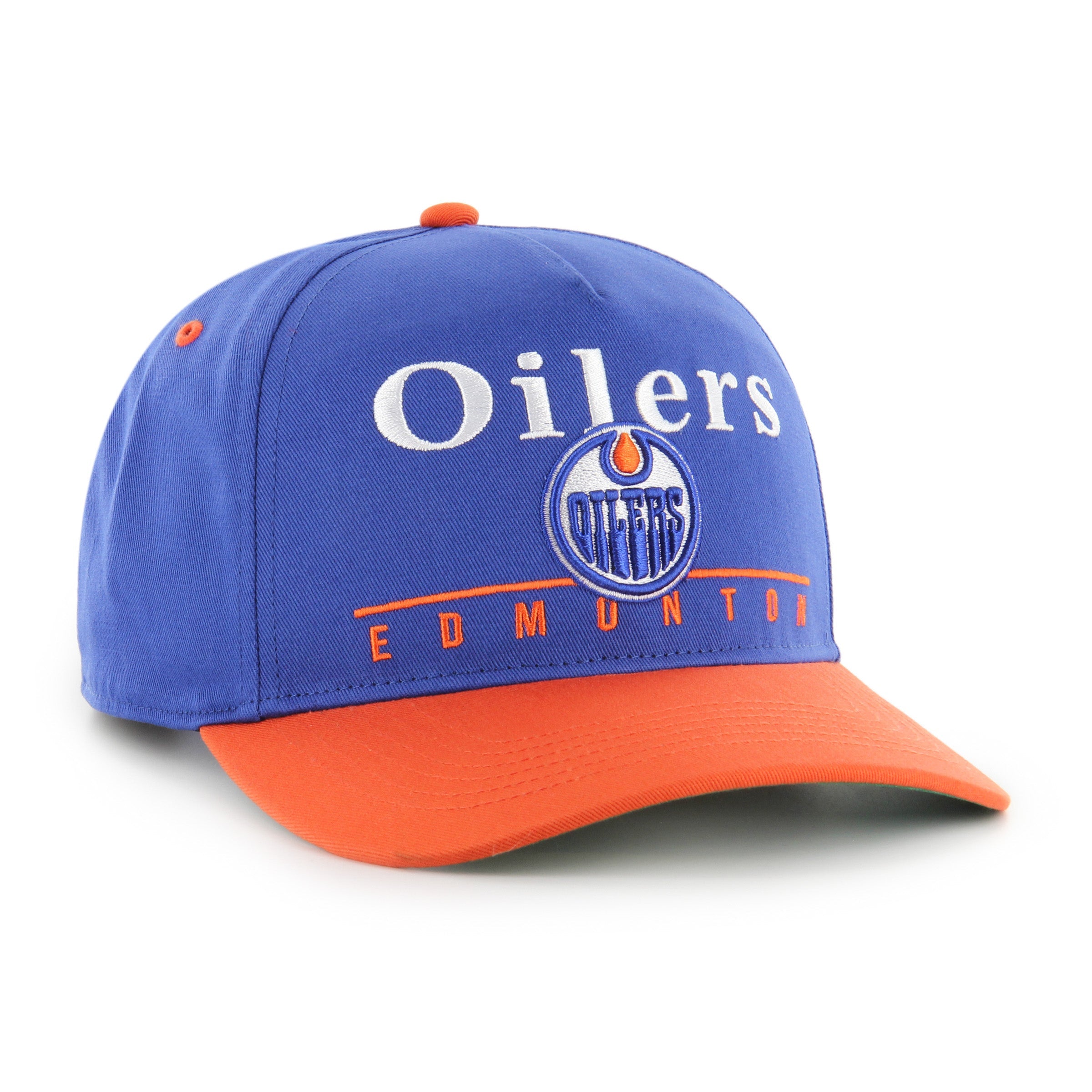 Edmonton Oilers NHL 47 Brand Men's Royal/Orange Super Hitch Snapback Hat