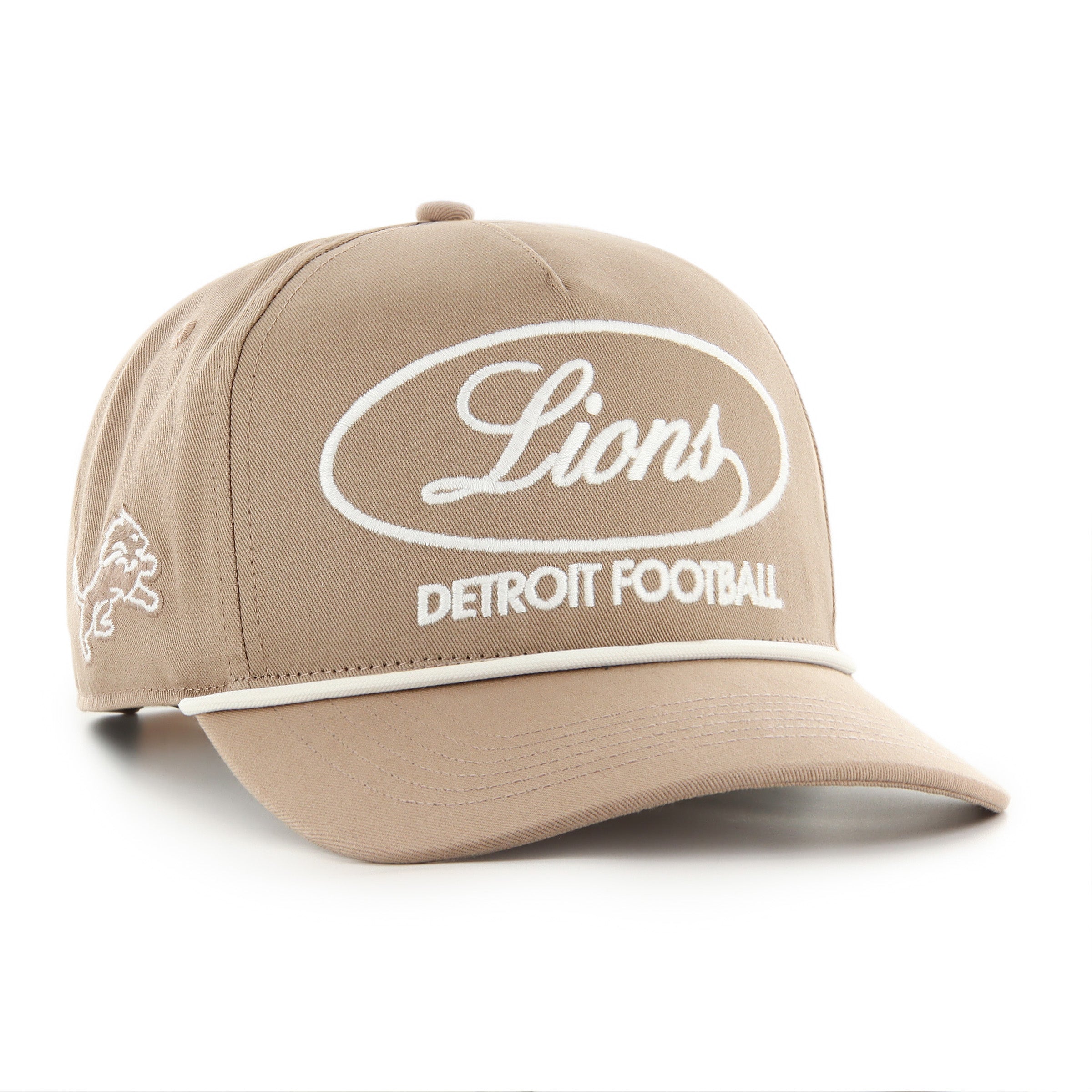 Detroit Lions NFL 47 Brand Men's Sandstone Foundational Rope Hitch Snapback Hat