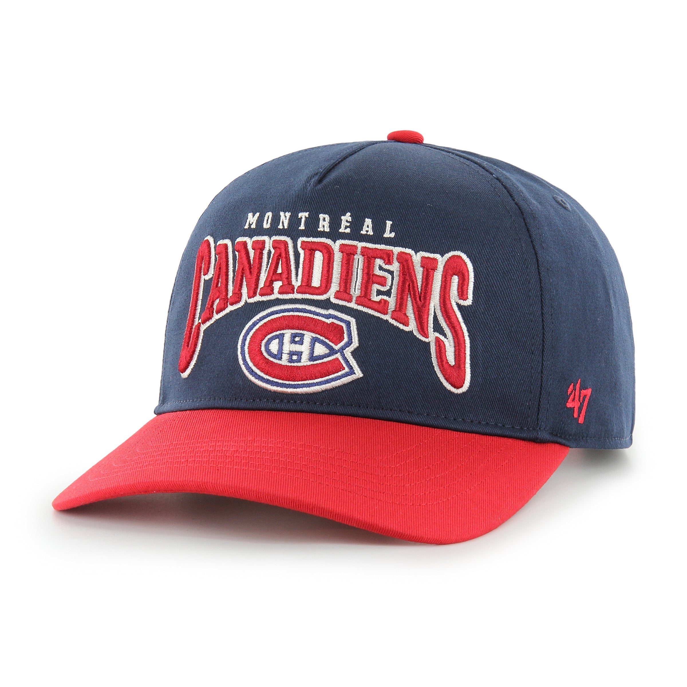 Montreal Canadiens NHL 47 Brand Men's Navy/Red Hard Hat Arch Hitch Snapback Hat