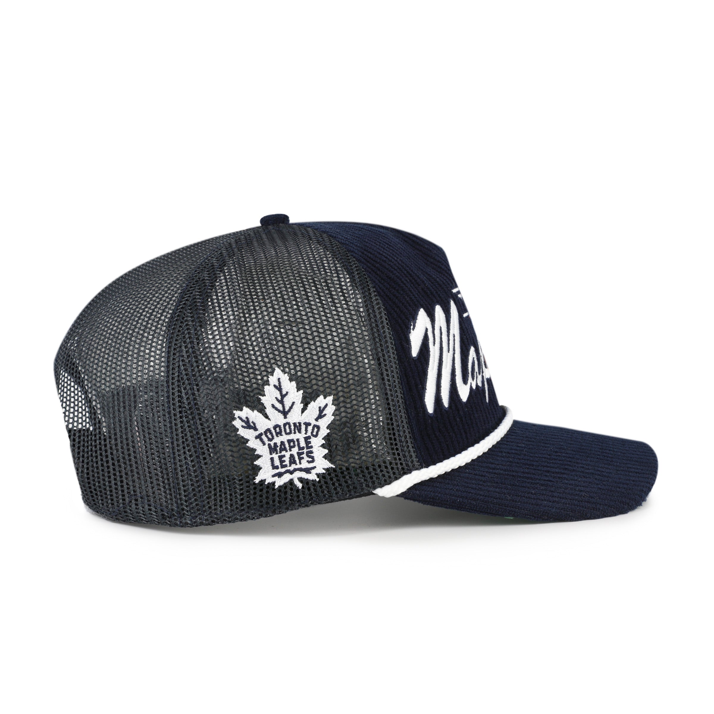Toronto Maple Leafs NHL 47 Brand Men's Navy Double Header Mesh Hitch Snapback