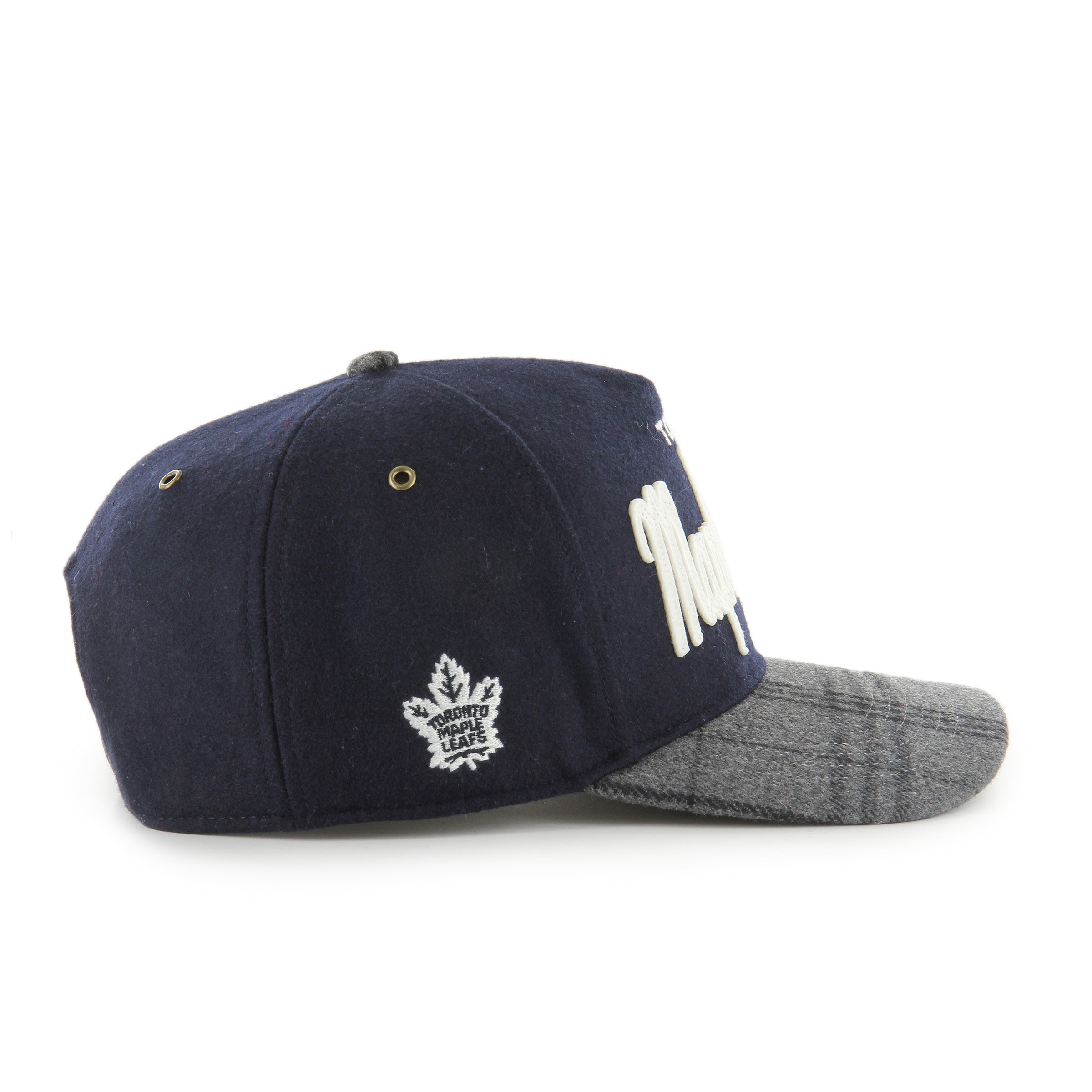 Toronto Maple Leafs NHL 47 Brand Men's Navy Windowpane Plaid Hitch Snapback Hat