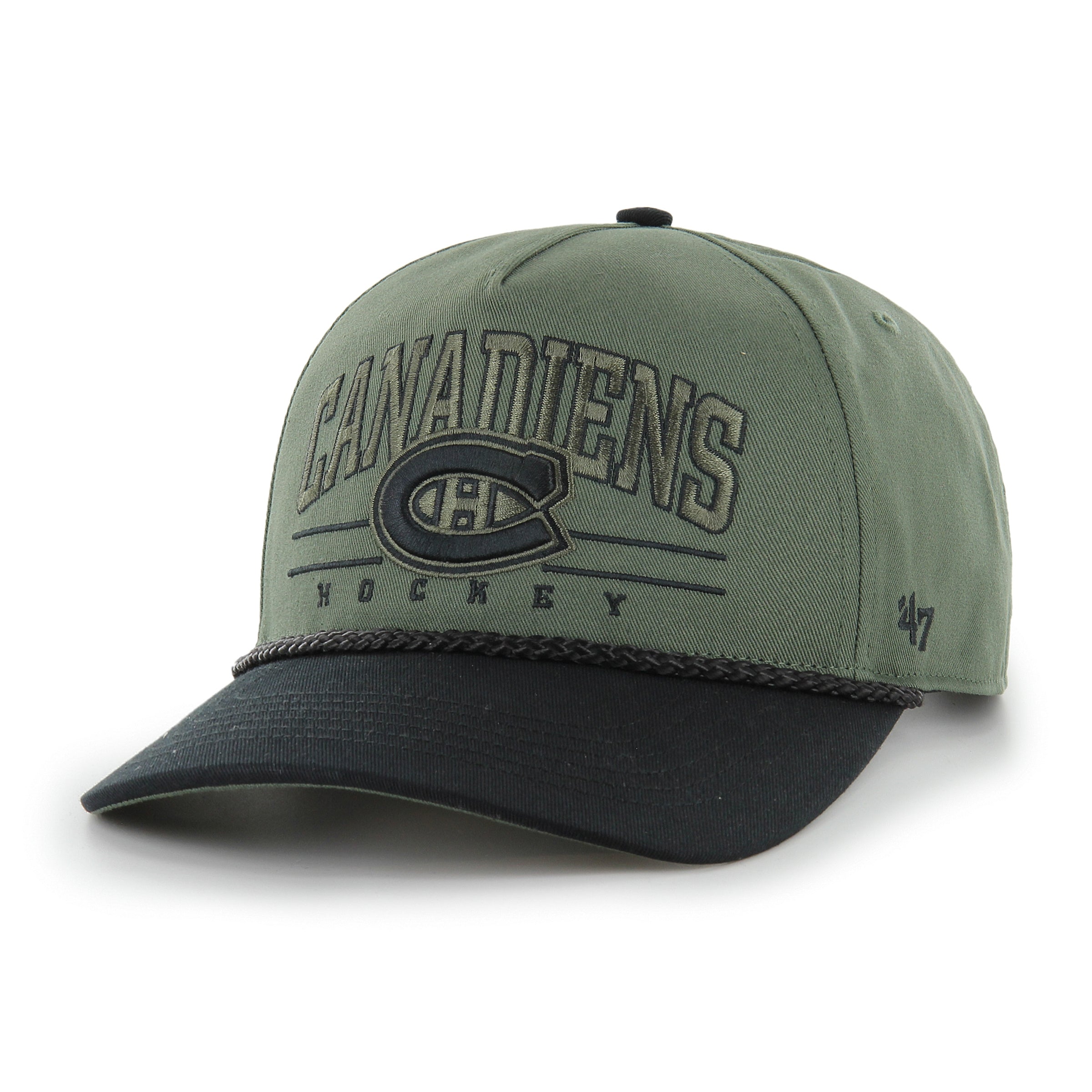 Montreal Canadiens NHL 47 Brand Men's Green Roscoe Rope Option Hitch Adjustable Hat
