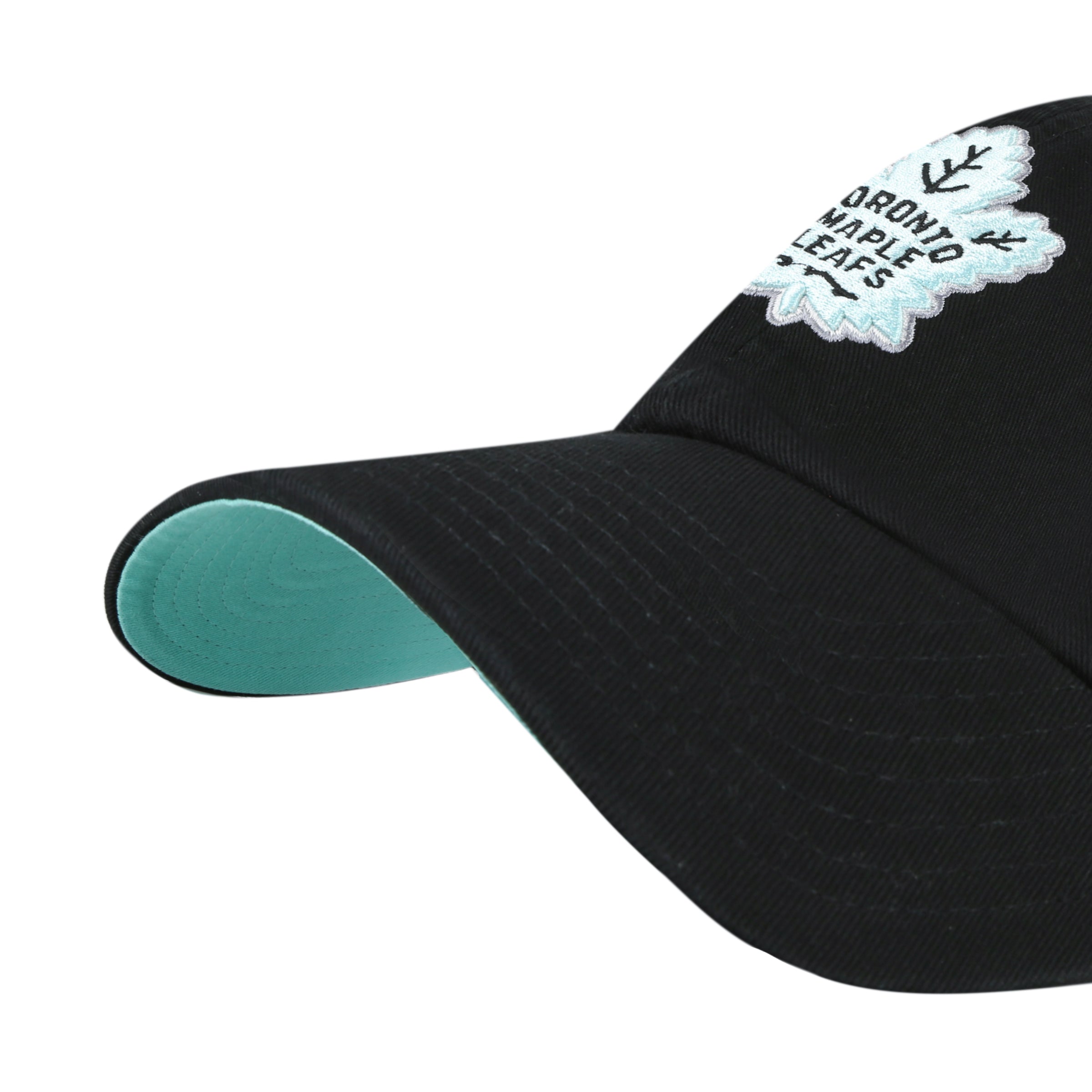Toronto Maple Leafs NHL 47 Brand Men's Black Mint Double Under Clean Up Adjustable Hat