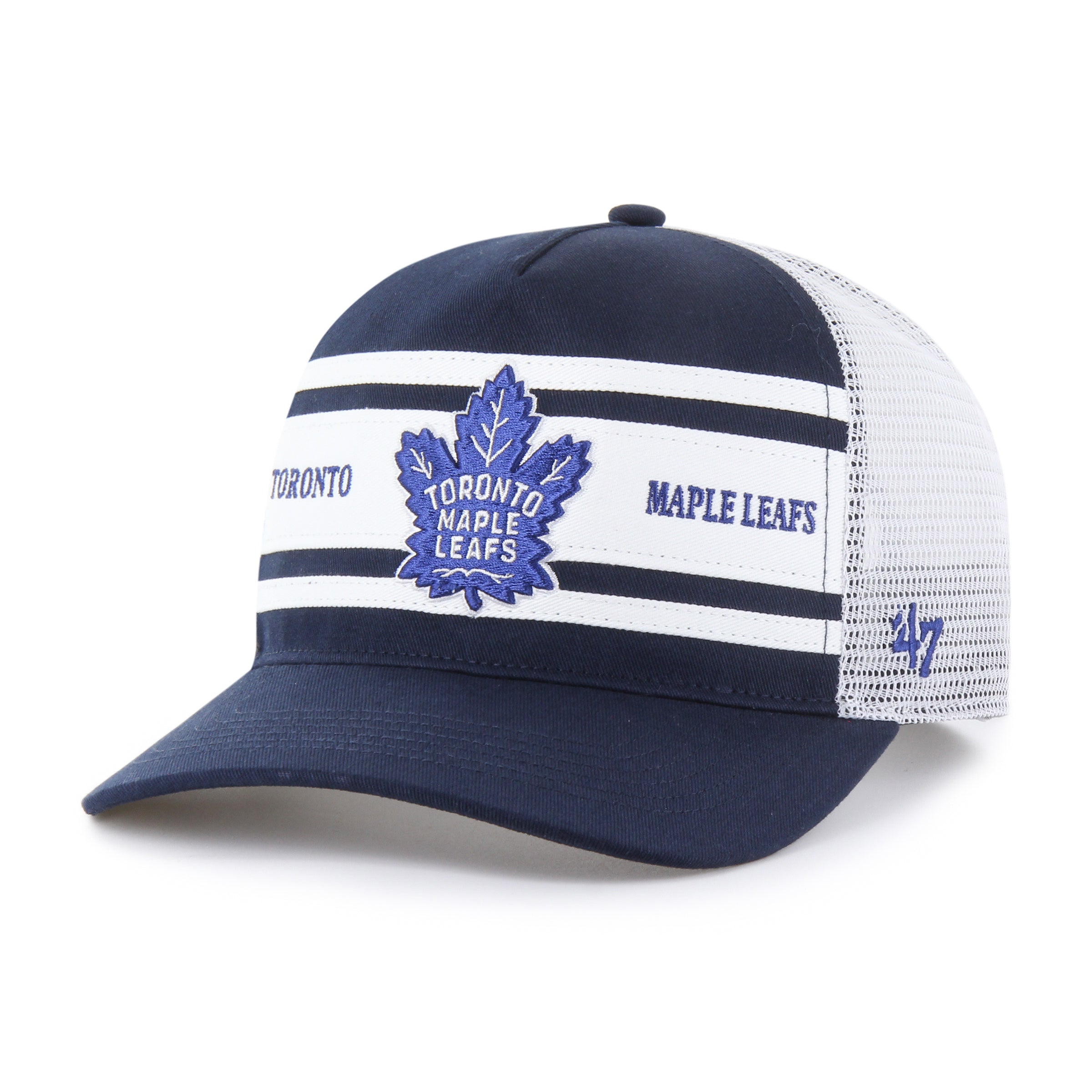 Toronto Maple Leafs NHL 47 Brand Men's Navy/White Super Stripe Hitch Trcuker Hat
