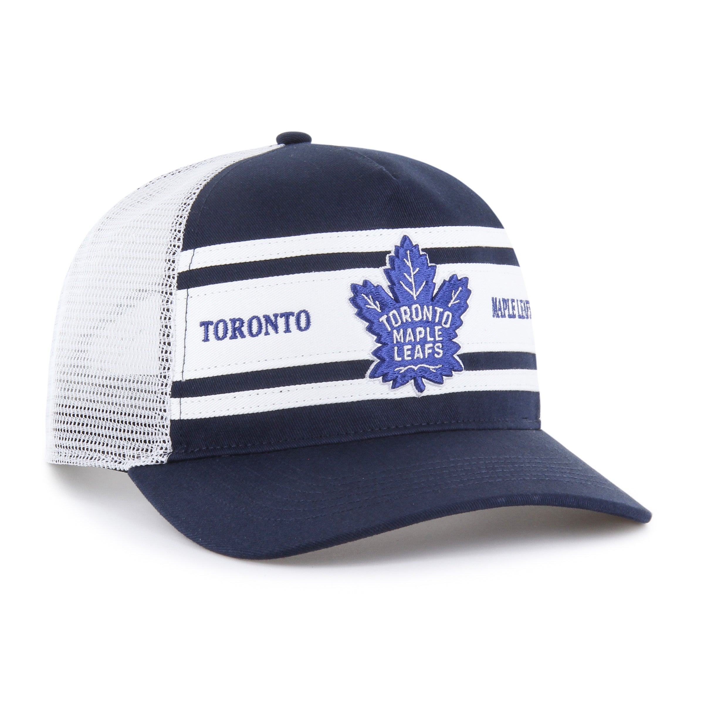 Toronto Maple Leafs NHL 47 Brand Men's Navy/White Super Stripe Hitch Trcuker Hat
