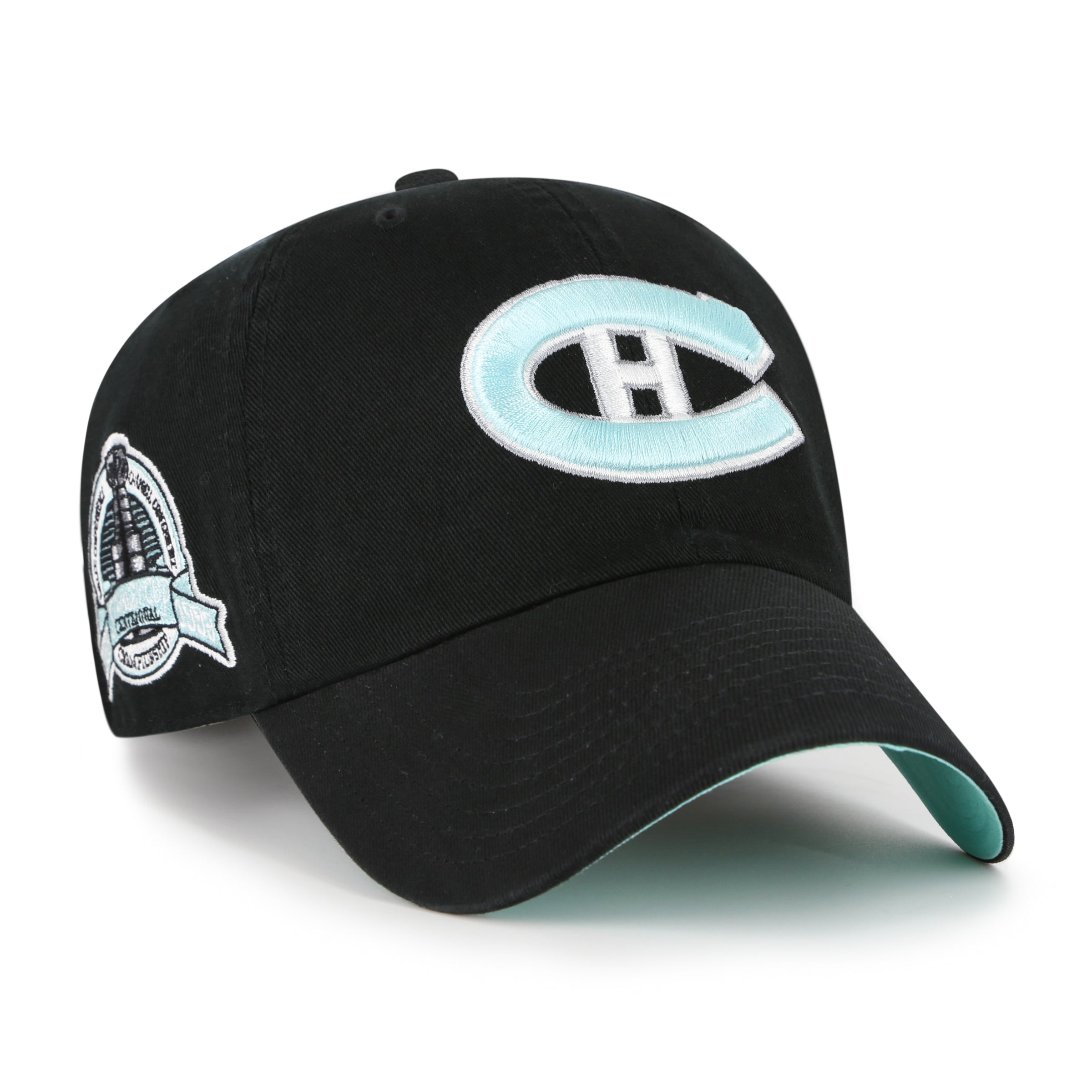 Montreal Canadiens NHL 47 Brand Men's Black Mint Double Under Clean Up Adjustable Hat
