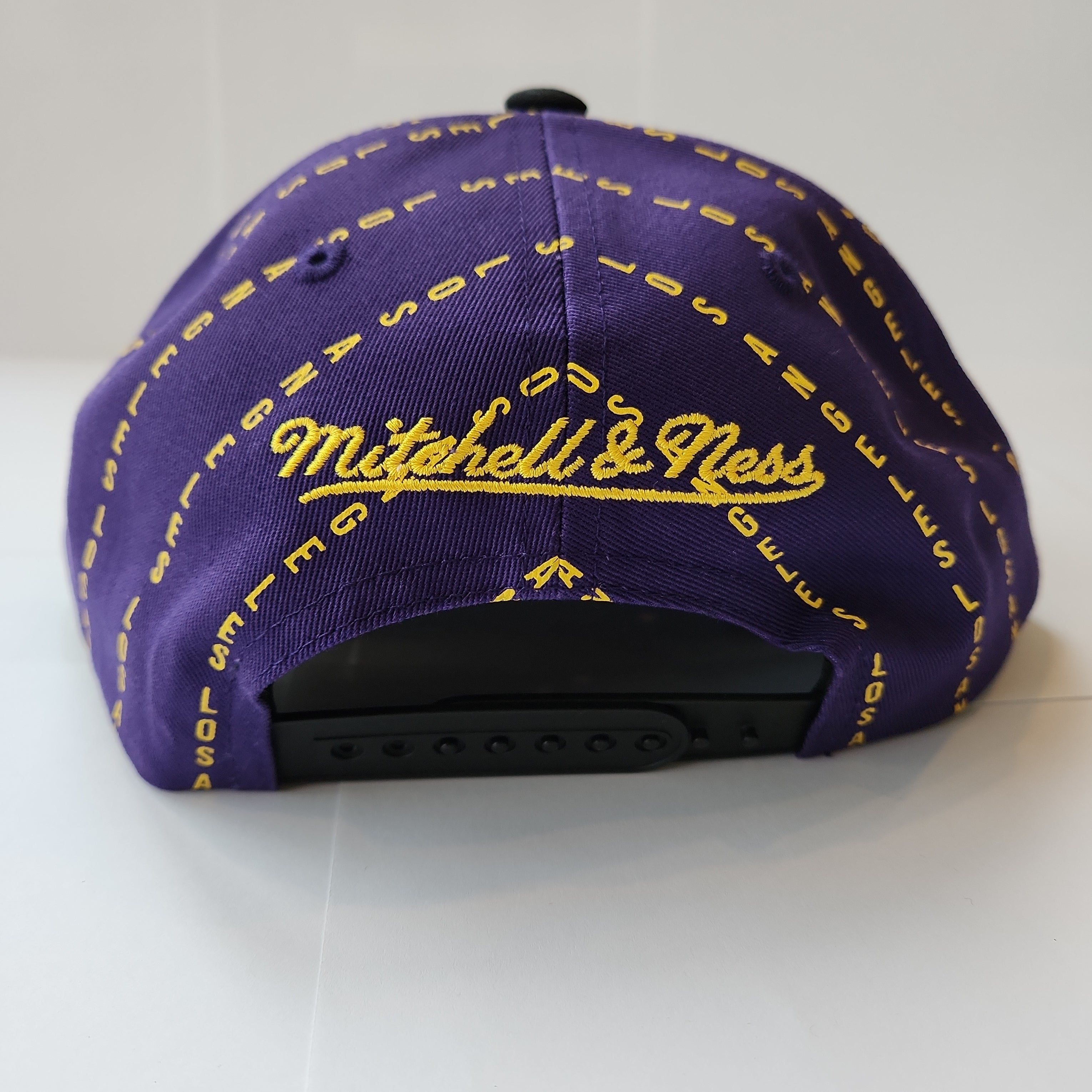 Los Angeles Lakers NBA Mitchell & Ness Men's Purple City Pinstripe Snapback