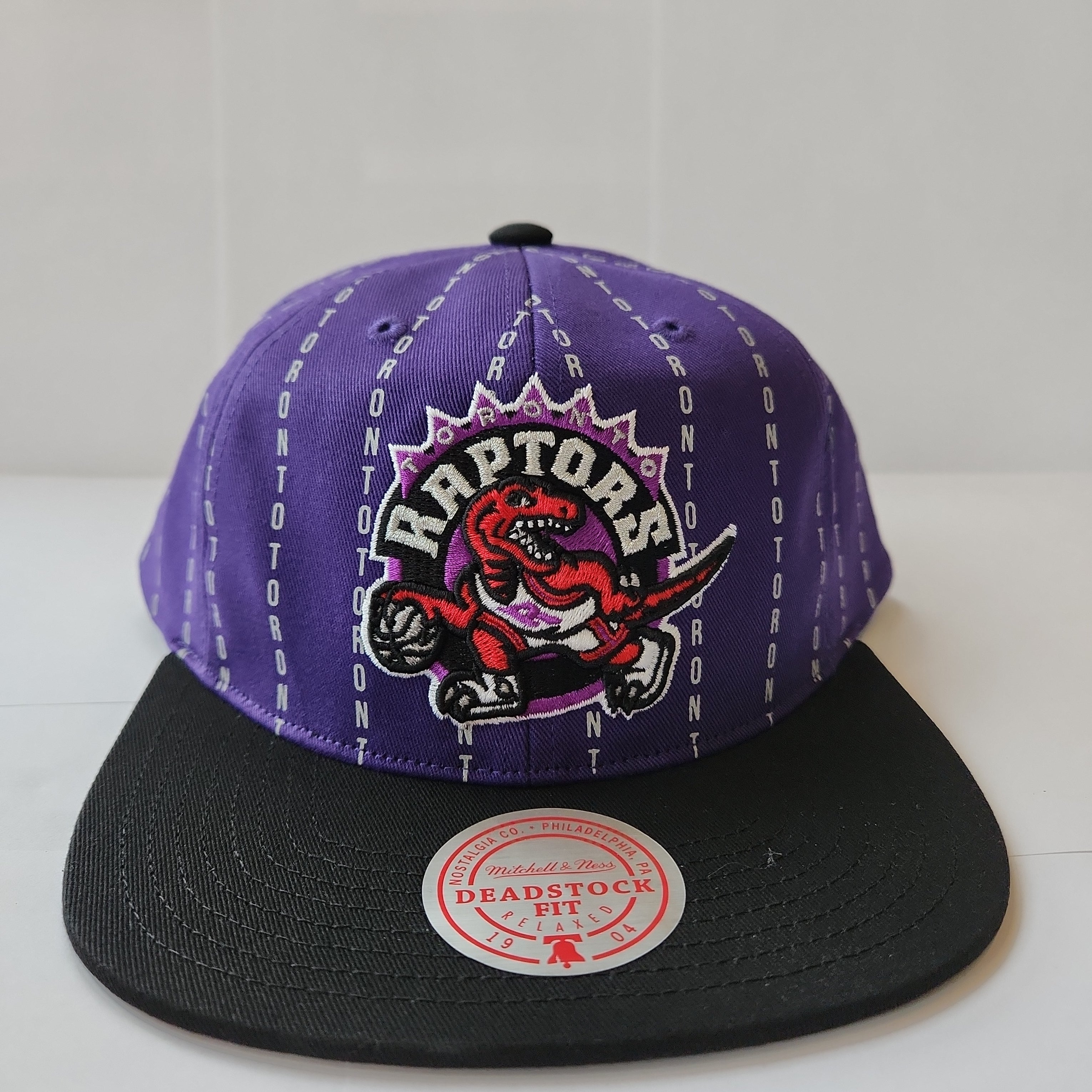 Toronto Raptors NBA Mitchell &amp; Ness Snapback violet City à fines rayures pour hommes