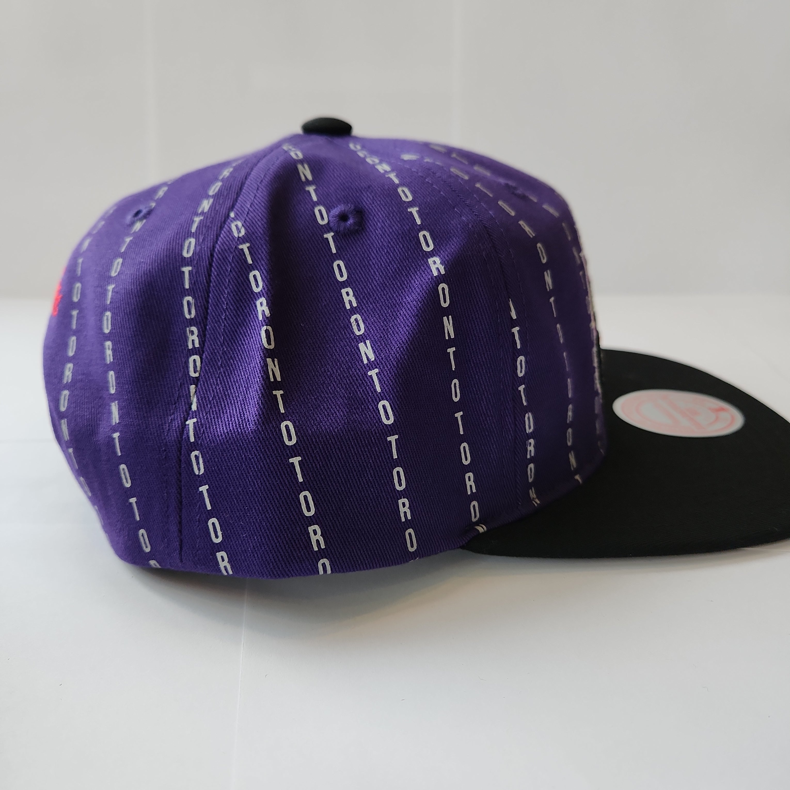 Toronto Raptors NBA Mitchell &amp; Ness Snapback violet City à fines rayures pour hommes