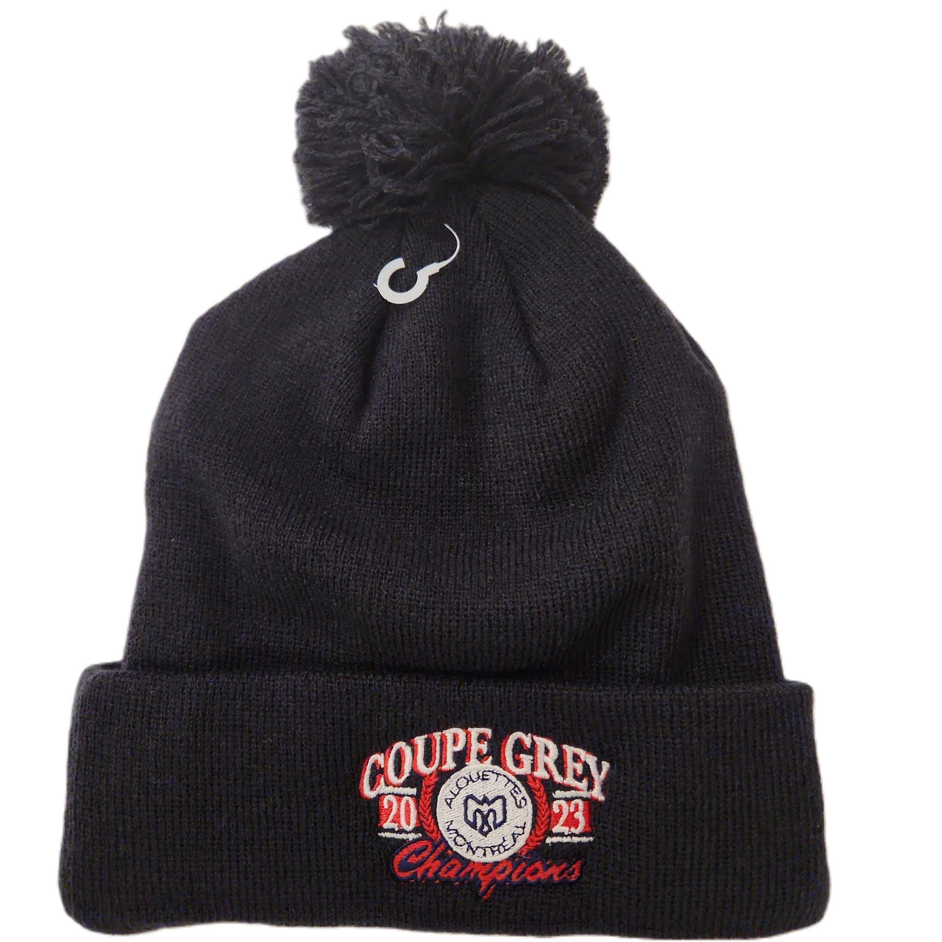 Bonnet en tricot à pompon à revers des champions de la Coupe Grey 2023 des Alouettes de Montréal New Era pour hommes