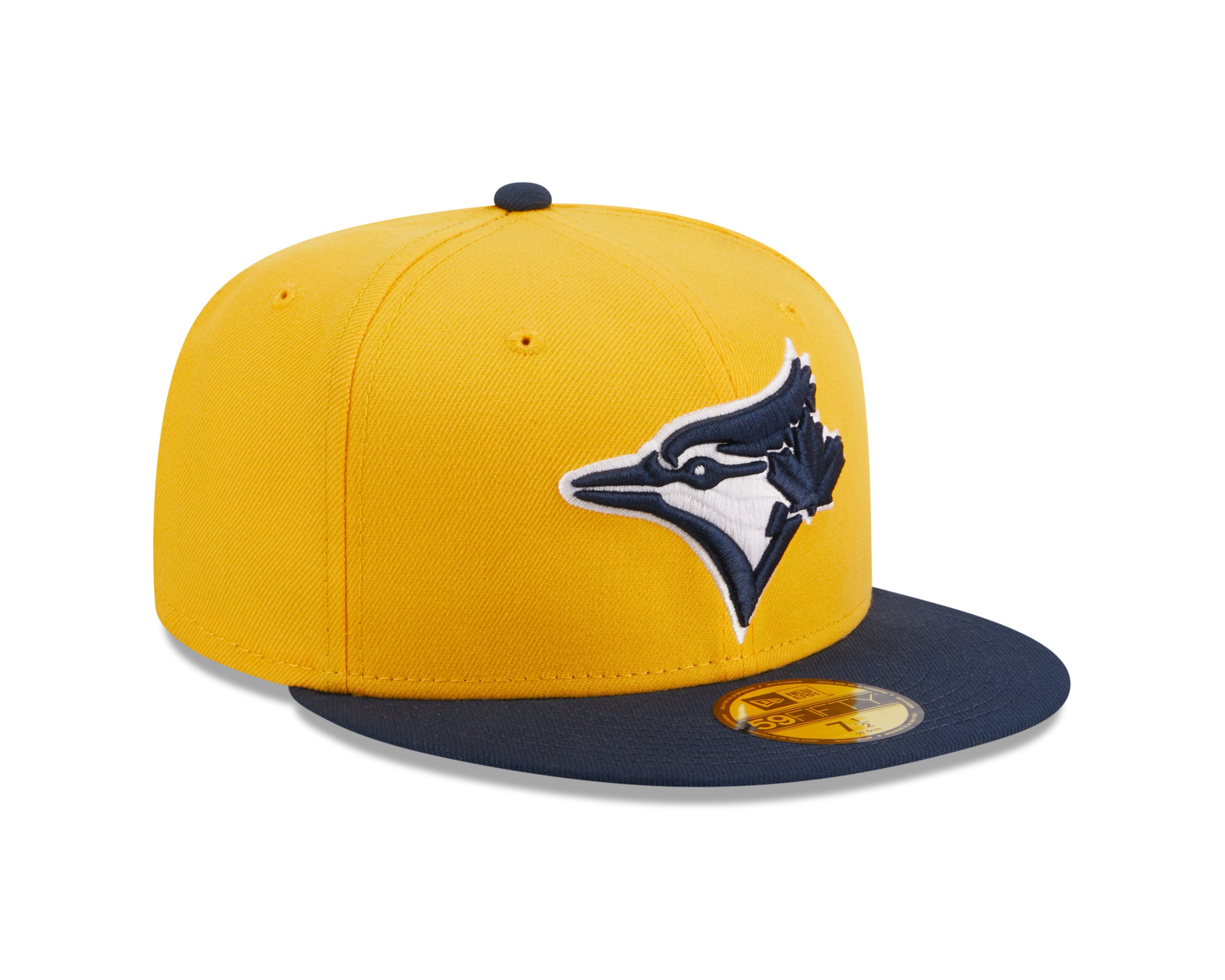 Toronto Blue Jays MLB New Era Casquette ajustée 59Fifty bicolore bleu marine/jaune pour hommes