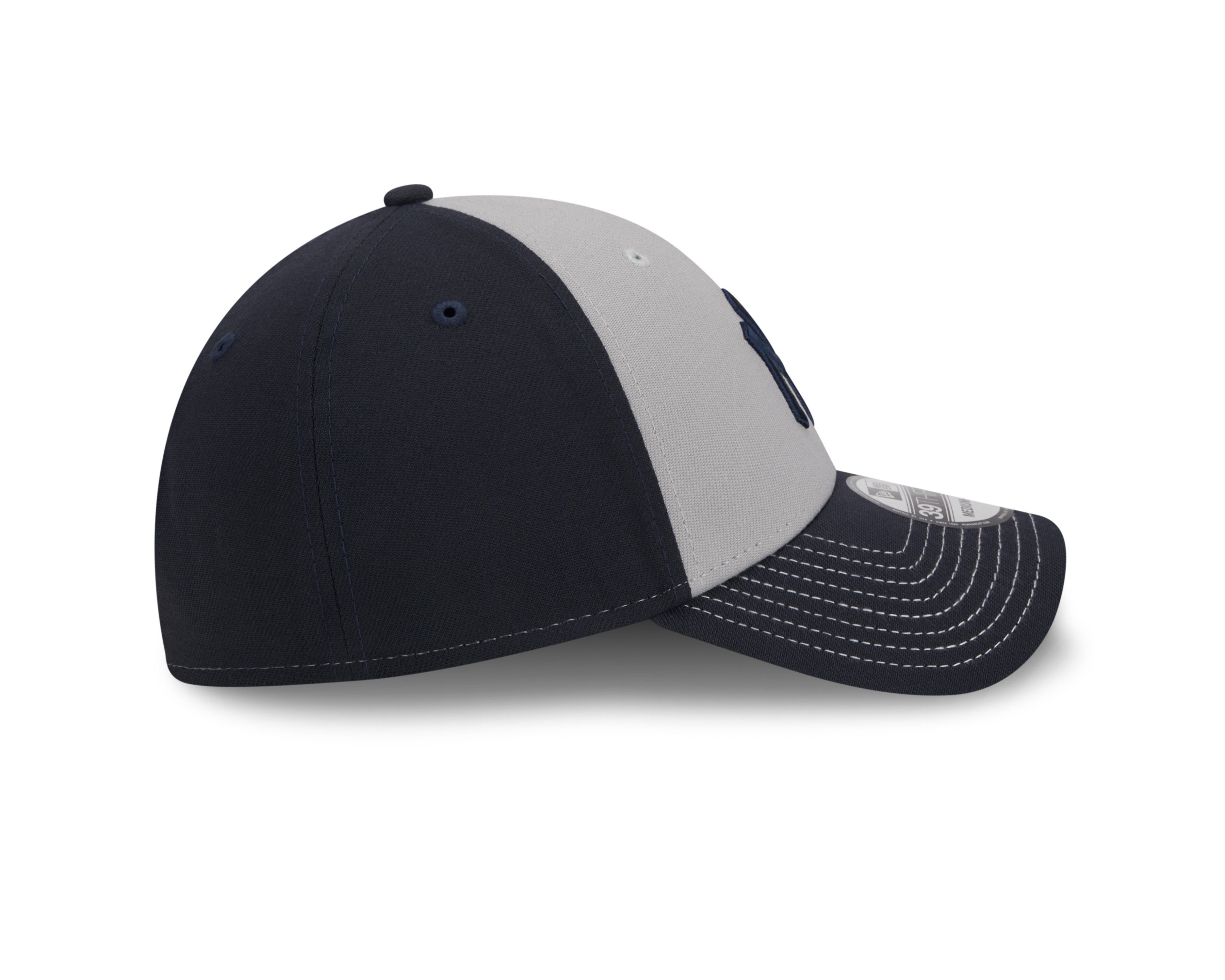 New York Yankees MLB New Era Casquette extensible classique 39Thirty Team gris/bleu marine pour hommes