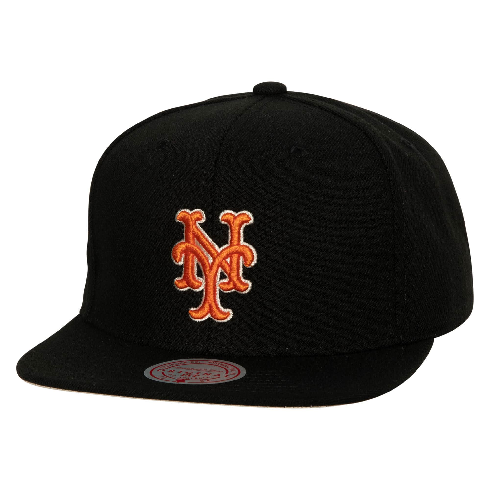 New York Mets MLB Mitchell & Ness Men's Black Team Classic Snapback