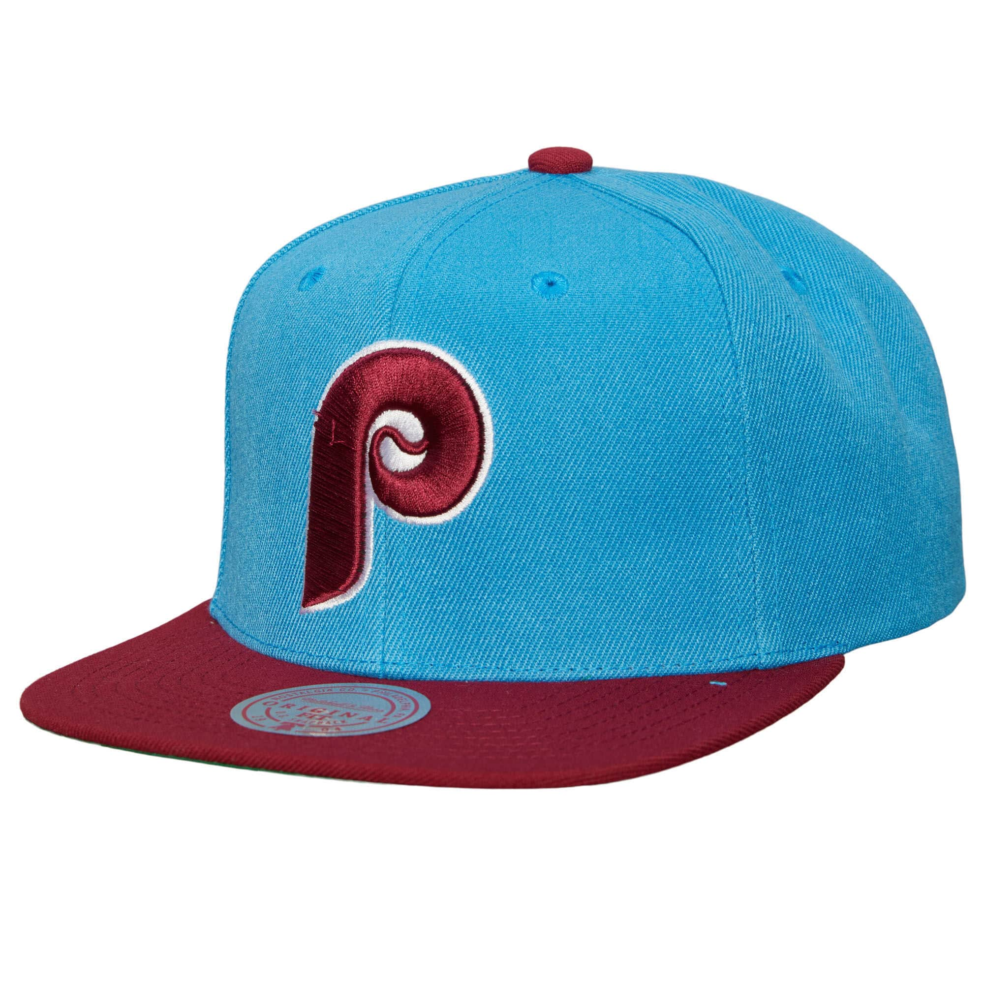 Philadelphia Phillies MLB Mitchell &amp; Ness Snapback bleu clair Evergreen pour hommes