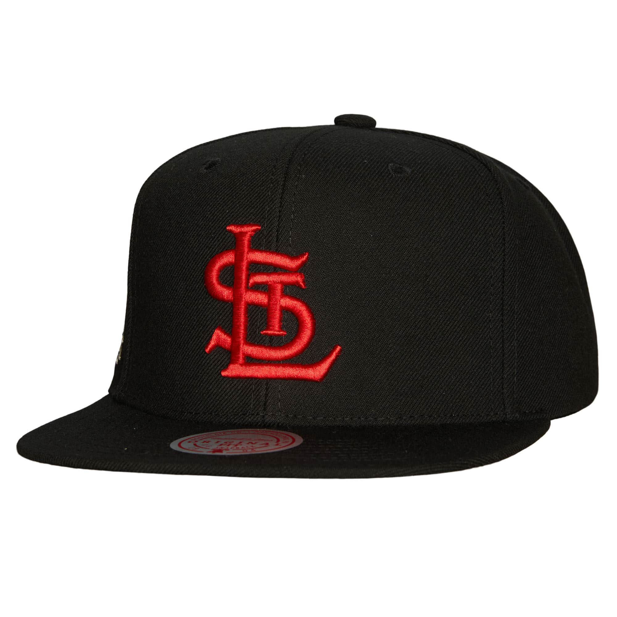 St. Louis Cardinals MLB Mitchell & Ness Men's Black Team Classic Snapback