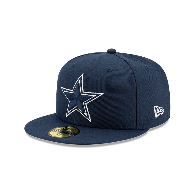 Casquette ajustée de base bleu marine 59Fifty Team New Era des Dallas Cowboys NFL pour hommes