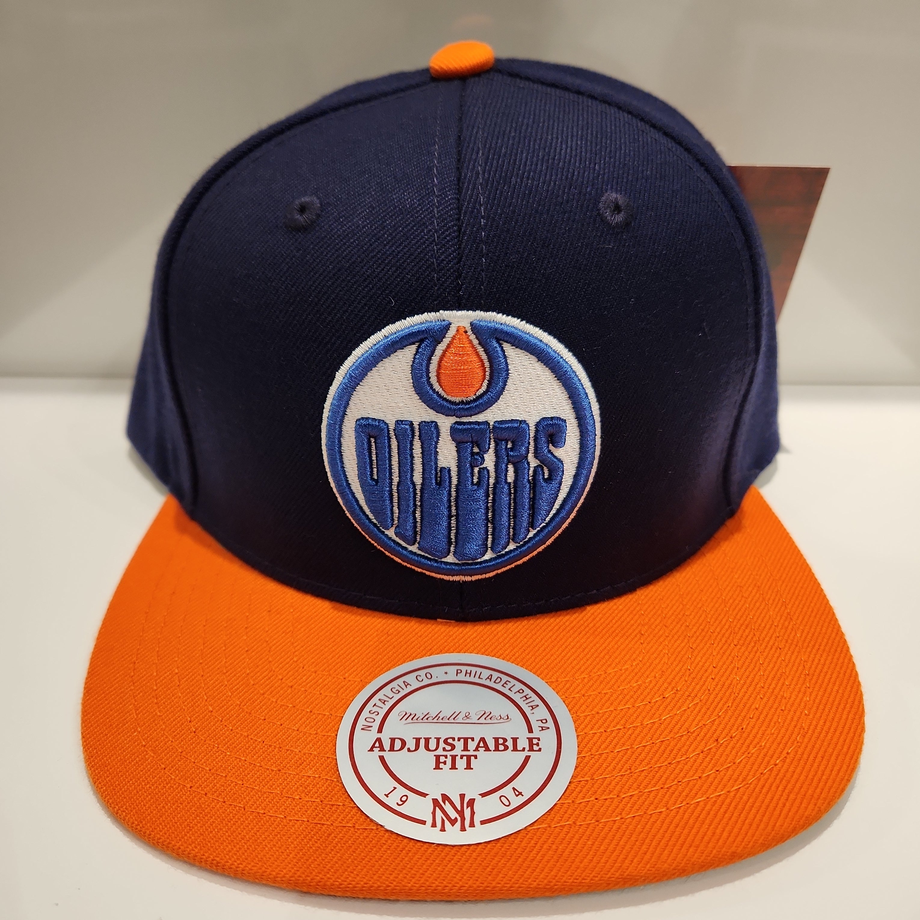 Edmonton Oilers NHL Mitchell & Ness Men's Navy/Orange Two Tone Snapback