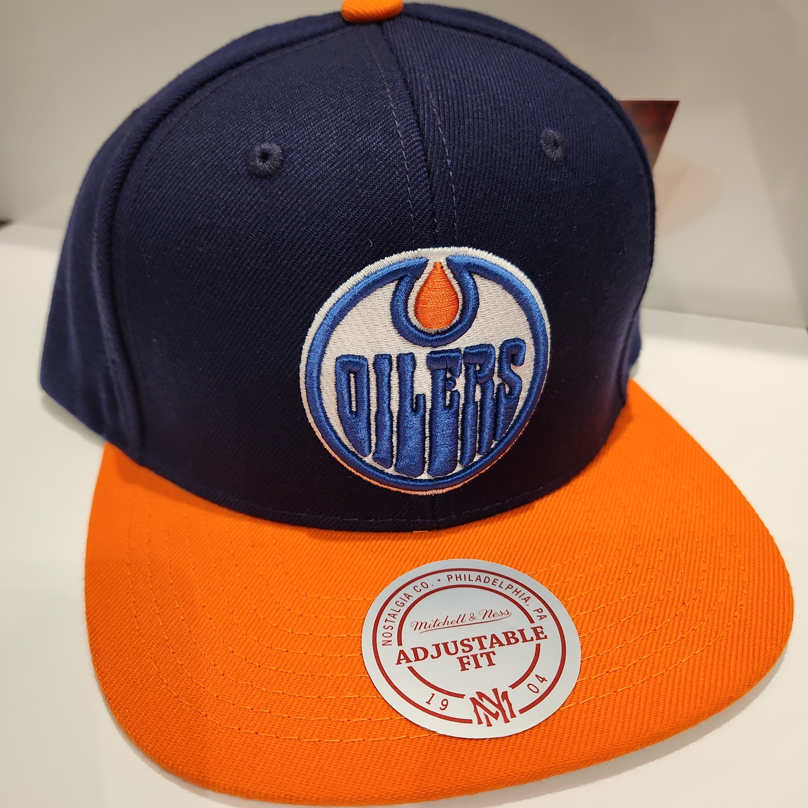 Edmonton Oilers NHL Mitchell & Ness Men's Navy/Orange Two Tone Snapback