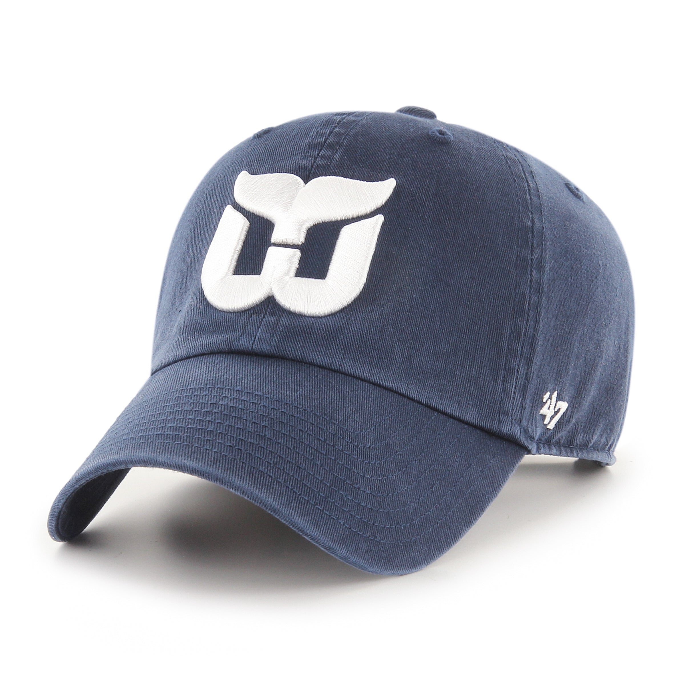 Hartford Whalers NHL 47 Brand Men's Navy Vintage Clean Up Adjustable Hat