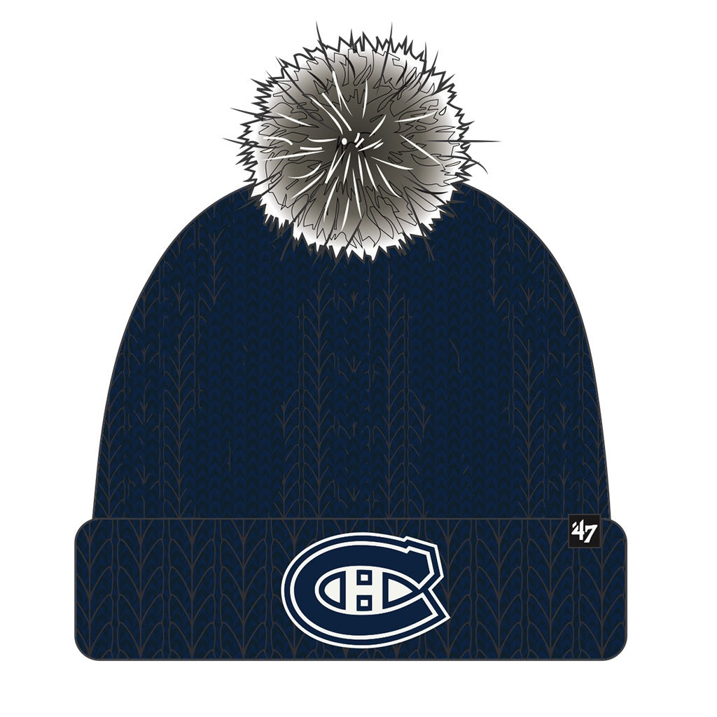 Montreal Canadiens NHL 47 Brand Women's Navy Meeko Cuff Pom Knit