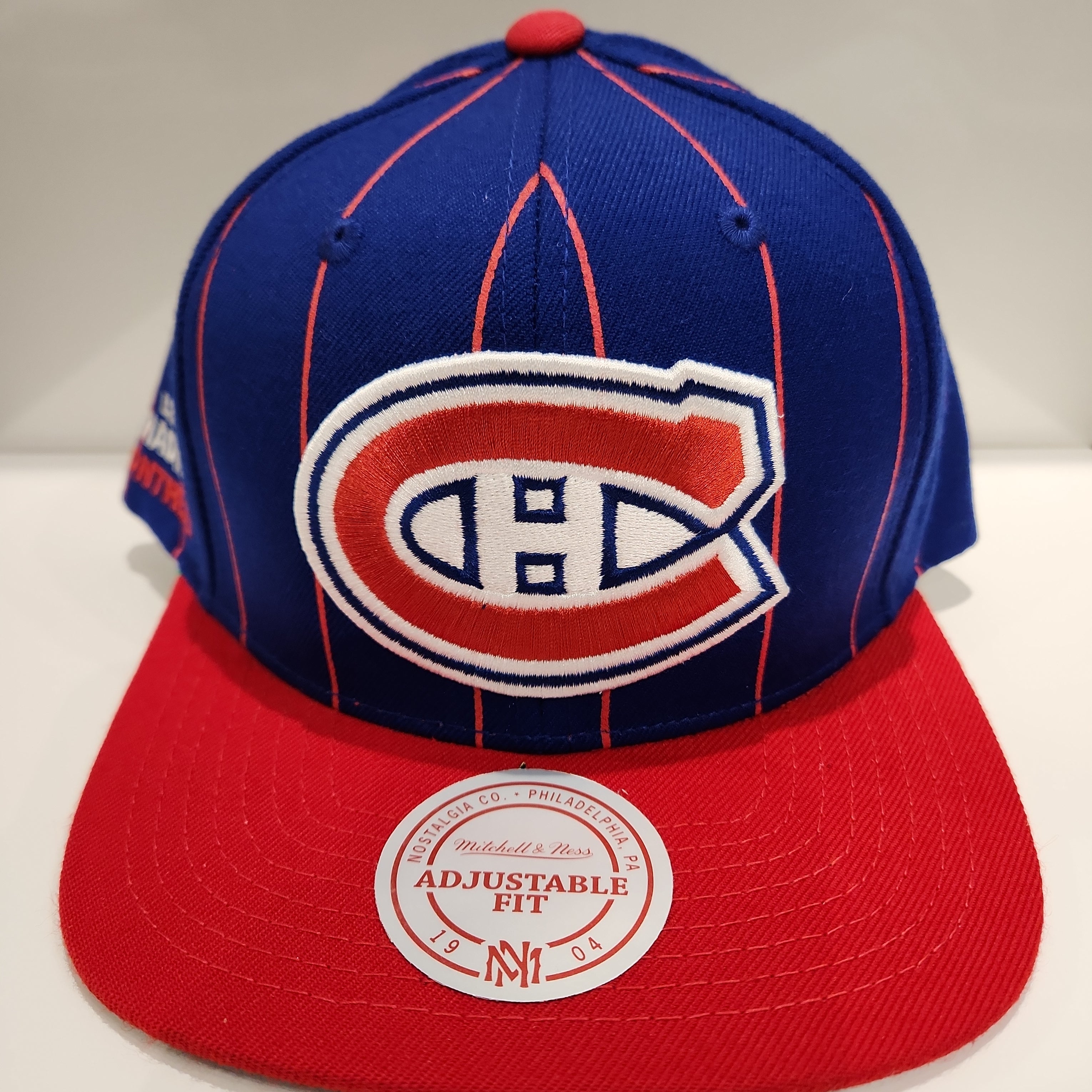 Montreal Canadiens NHL Mitchell & Ness Men's Navy Pin Stripe Snapback