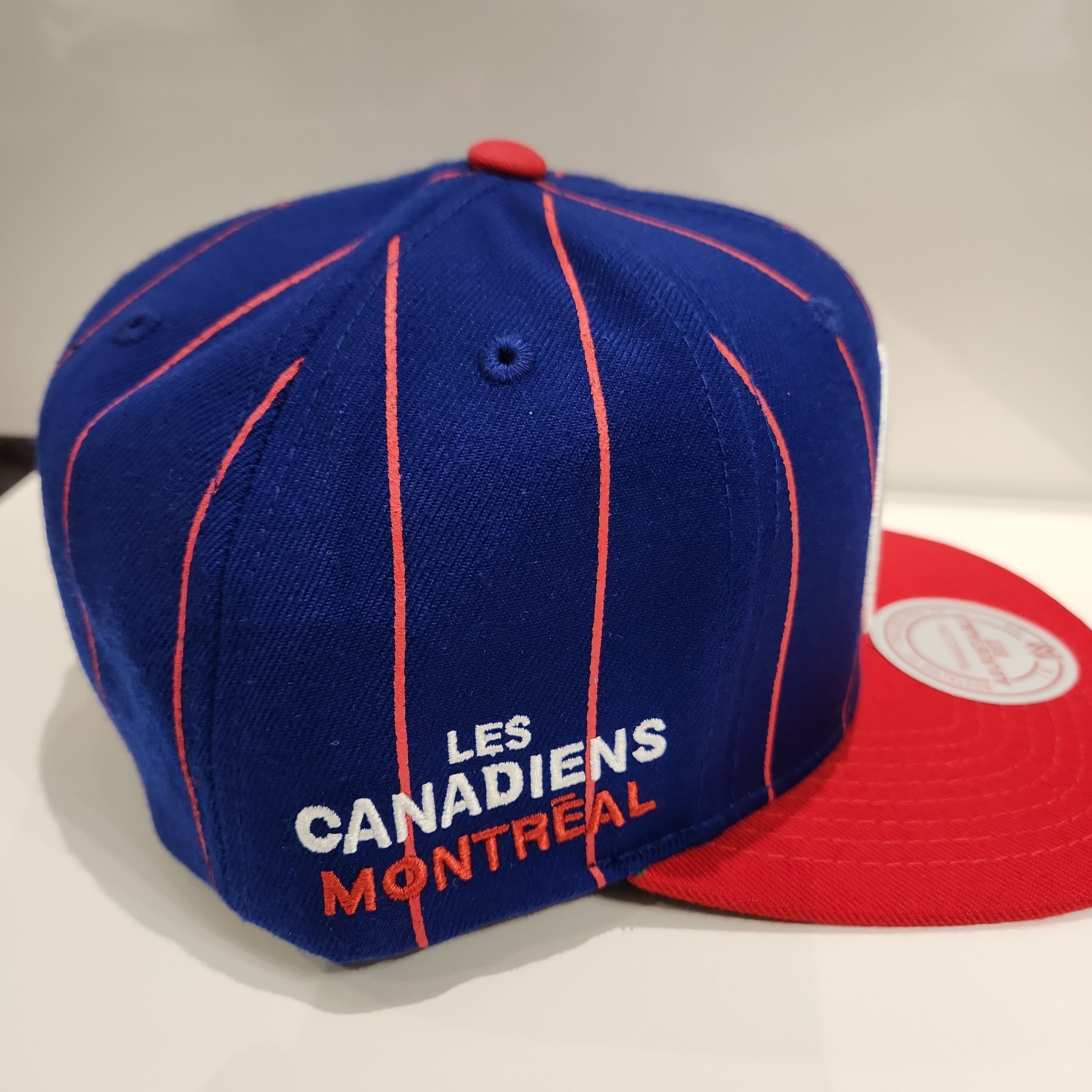 Montreal Canadiens NHL Mitchell & Ness Men's Navy Pin Stripe Snapback