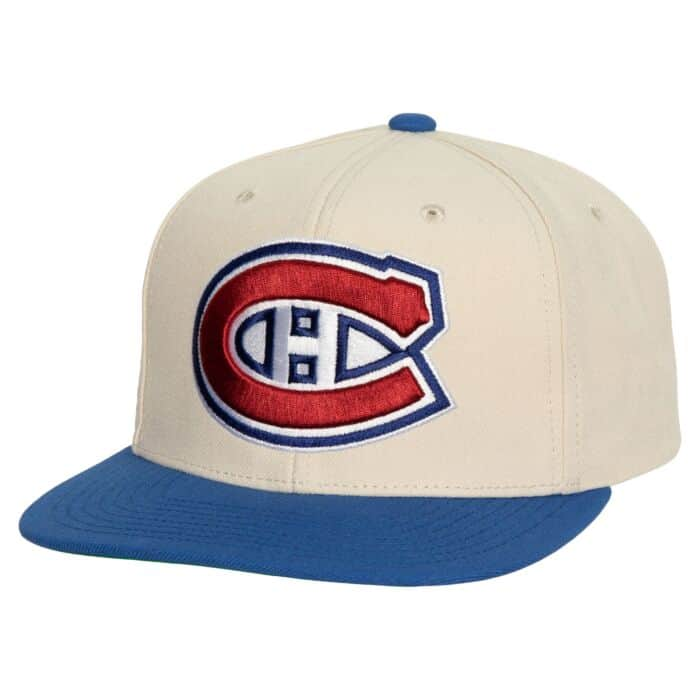 Montreal Canadiens NHL Mitchell & Ness Men's Off-White/Navy Vintage Snapback