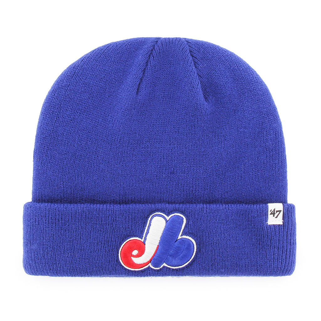 Montreal Expos MLB 47 Brand Men's Royal Blue Raised Cuff Knit Hat