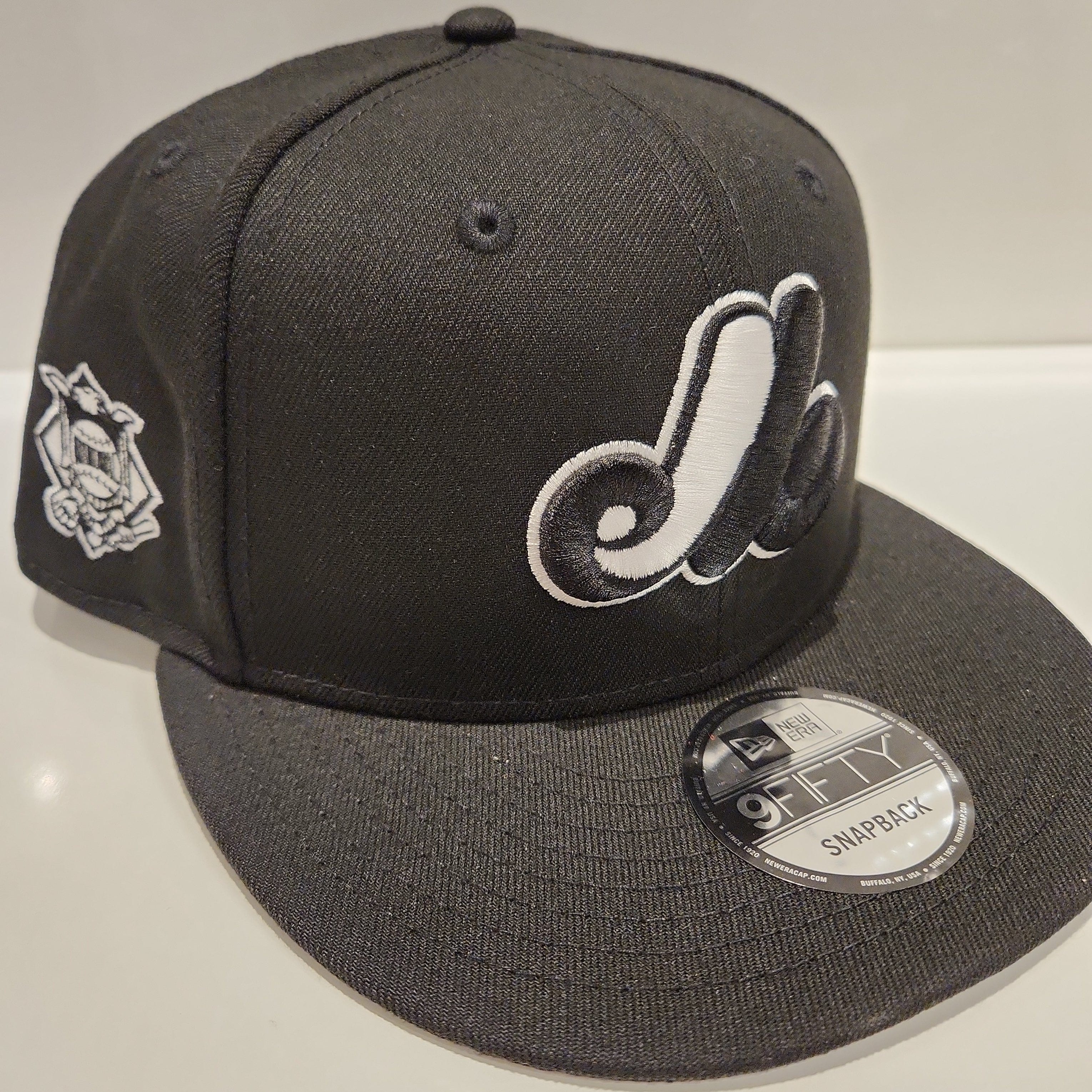 Montreal Expos MLB New Era Men's Black/White 9Fifty Cooperstown National League Patch Snapback