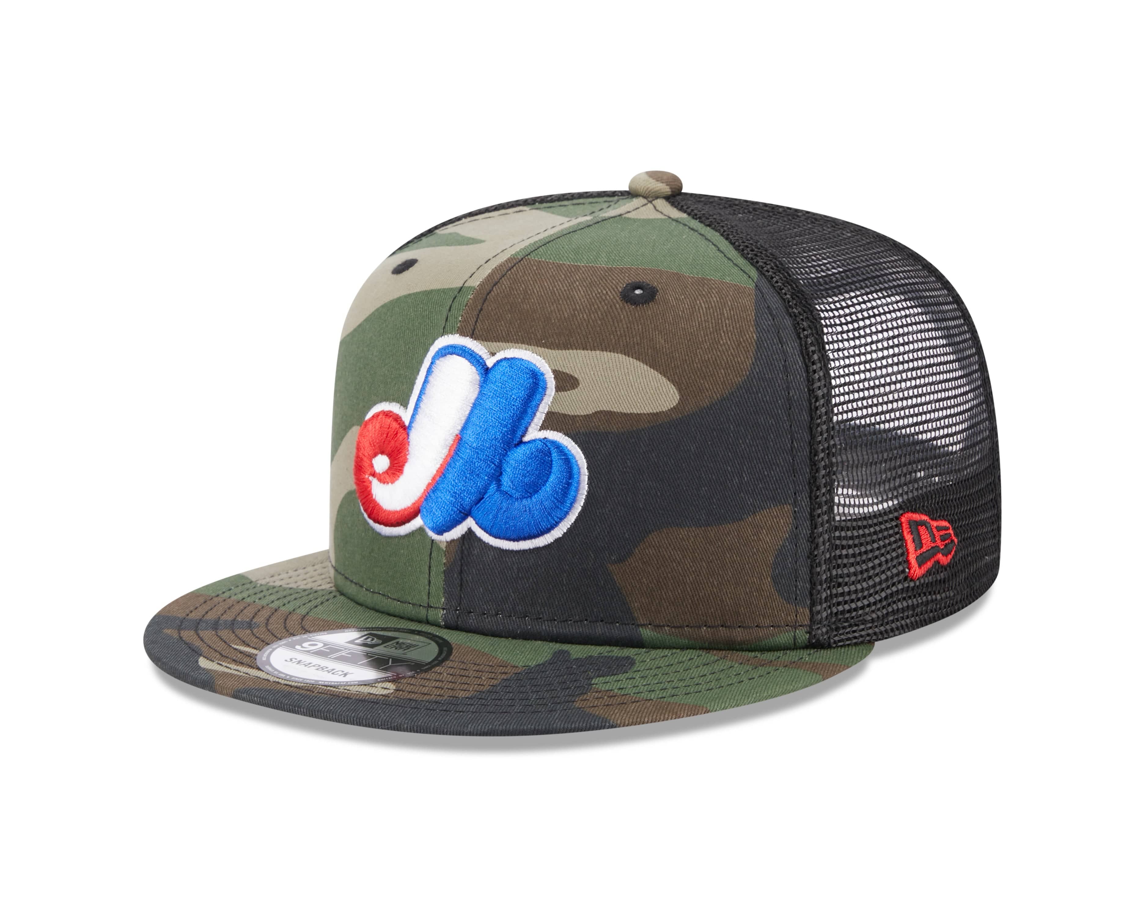 Montreal Expos MLB New Era Men's Camo 9Fifty Cooperstown Trucker Snapback