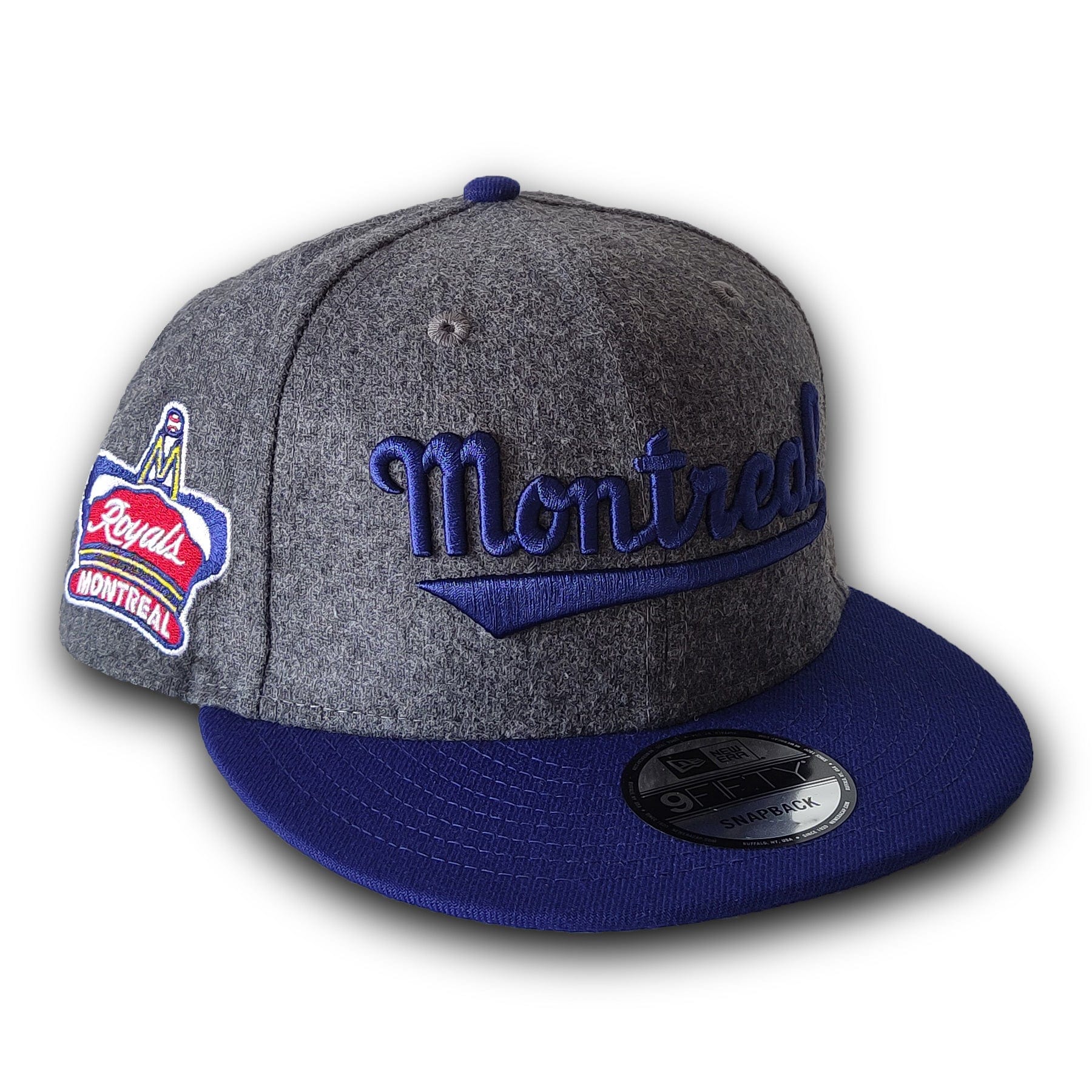 Montreal Royals New Era Men's Grey Melton 9Fifty Vintage Snapback