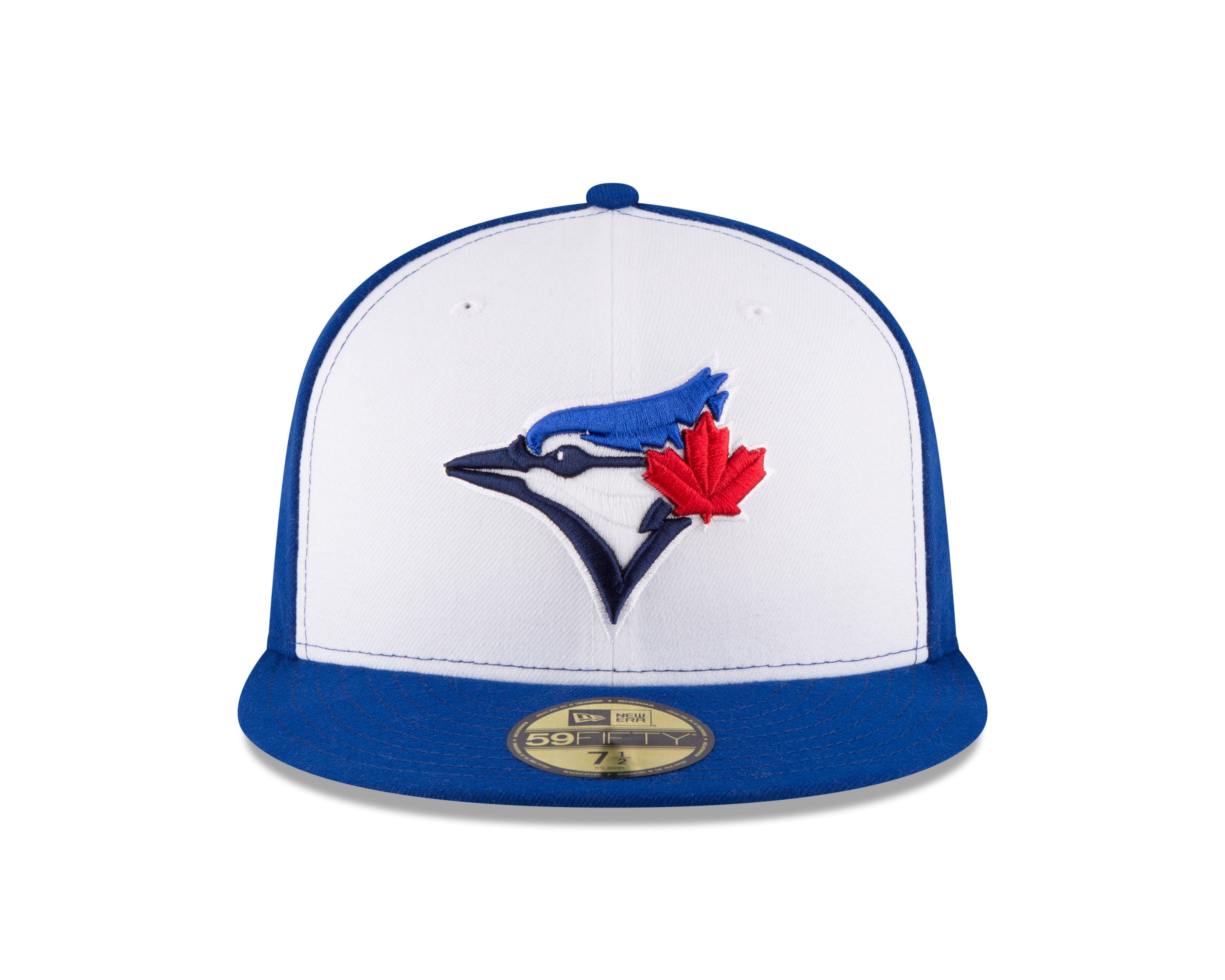 Toronto Blue Jays MLB New Era Men's White/Royal Blue 59Fifty Authentic Collection Fitted Hat