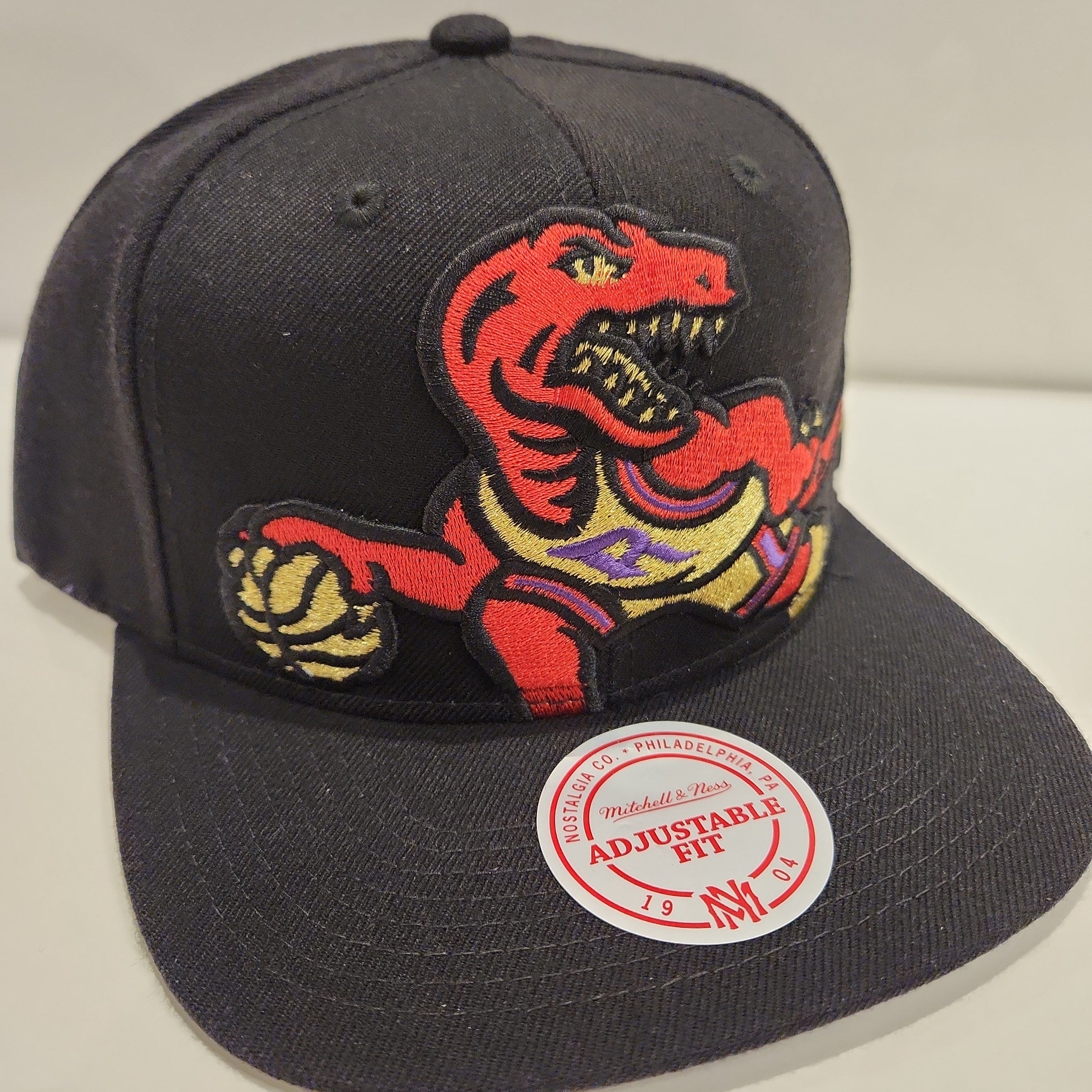 Toronto Raptors NBA Mitchell & Ness Men's Black XL Crop Dino Snapback