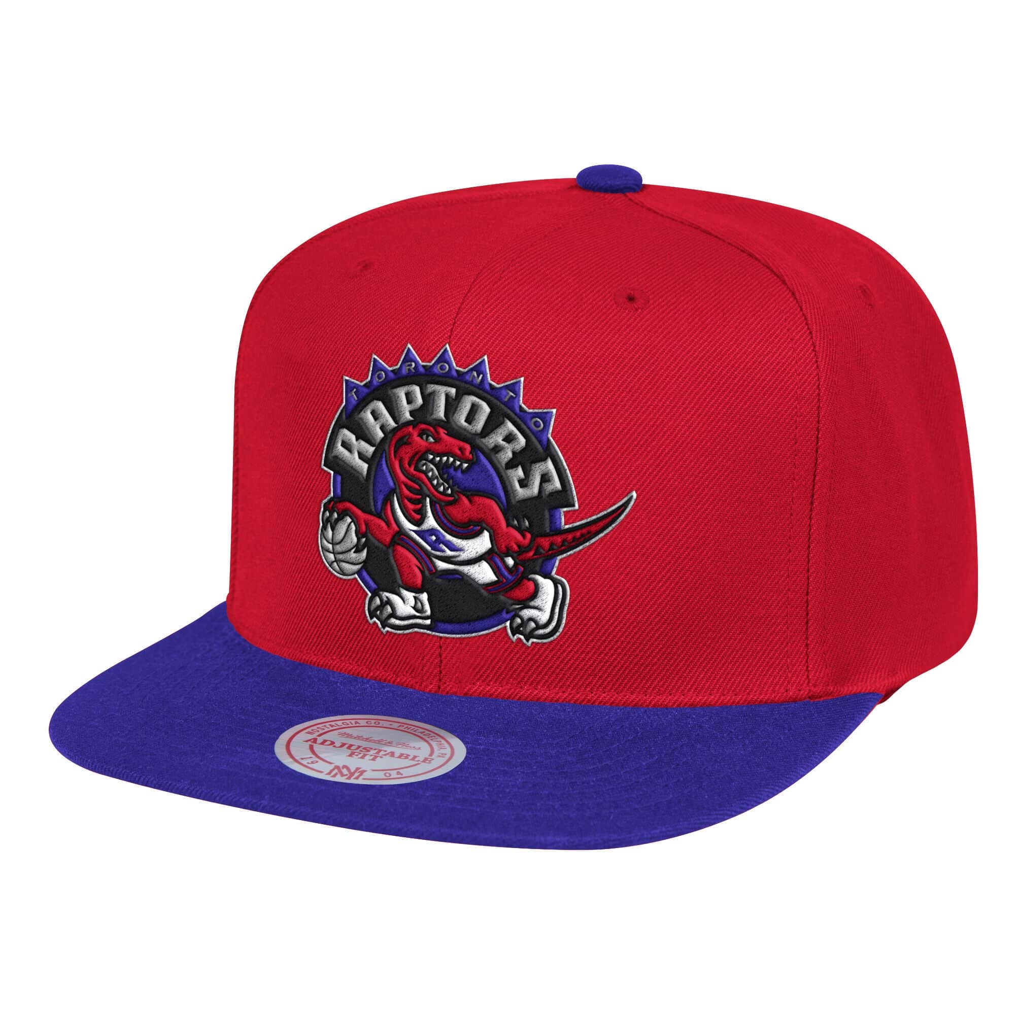 Toronto Raptors NBA Mitchell & Ness Men's Red Wool Two Tone Snapback